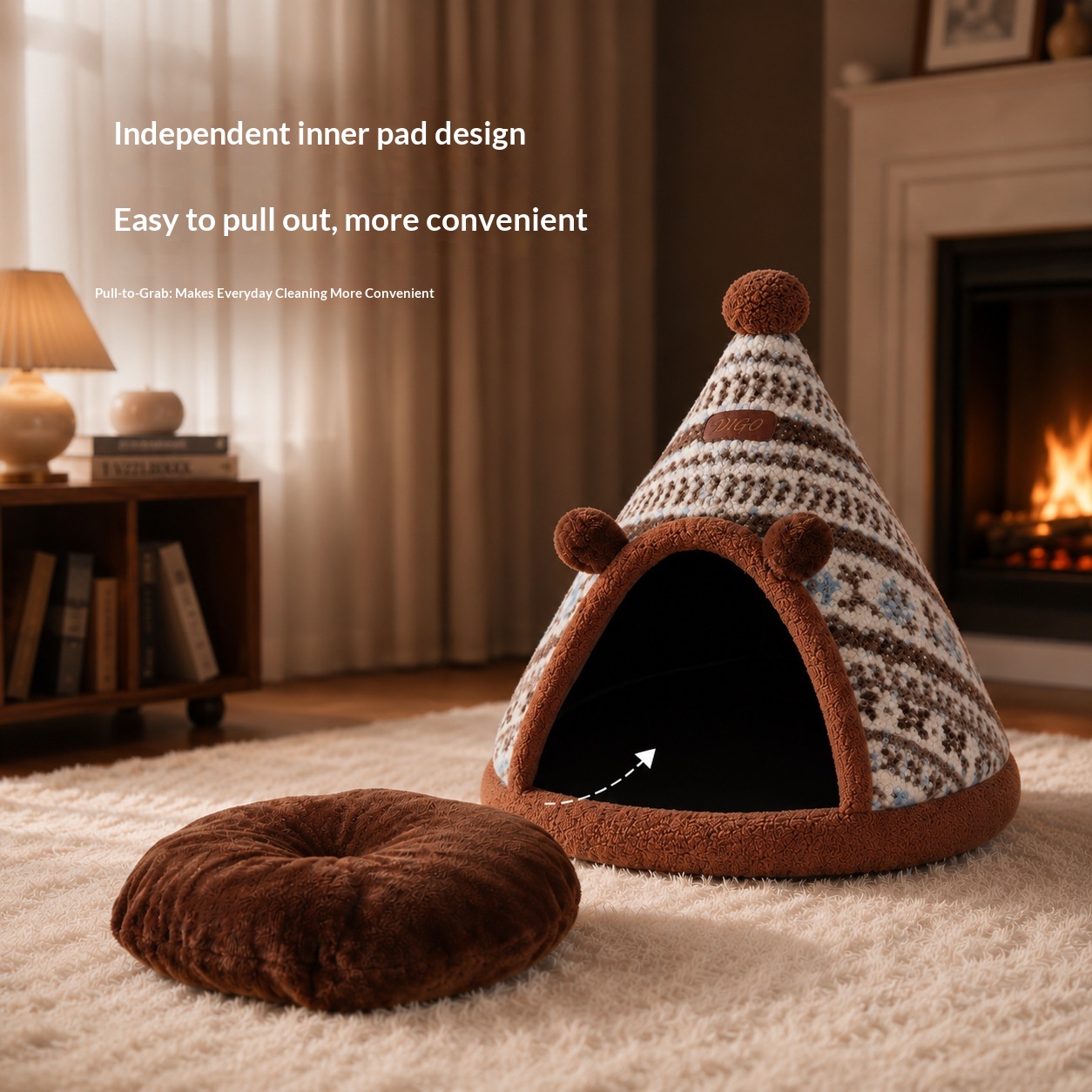 Removable Plush Pet Villa Bed