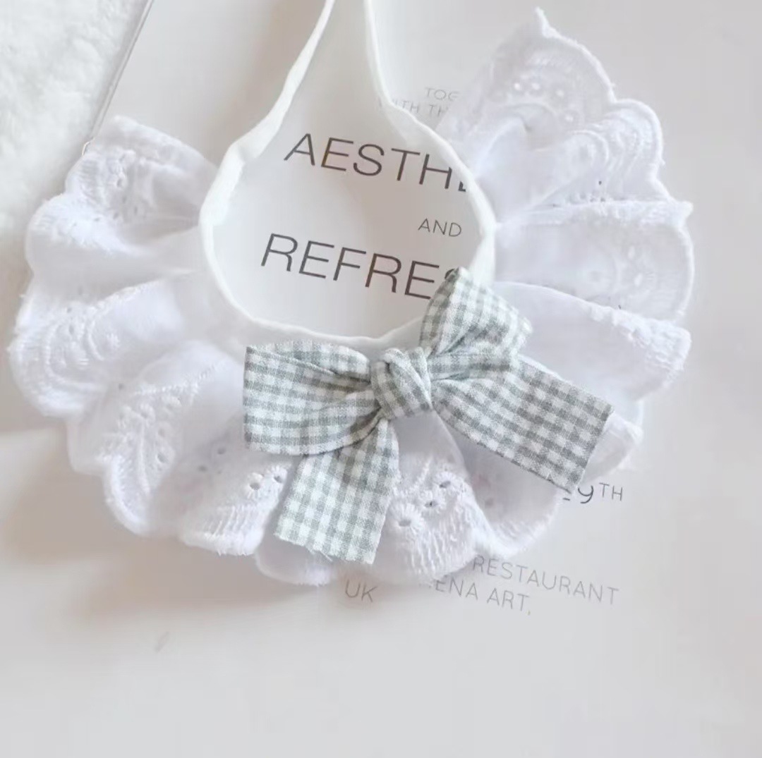 Cotton Lace Pet Bow Bib