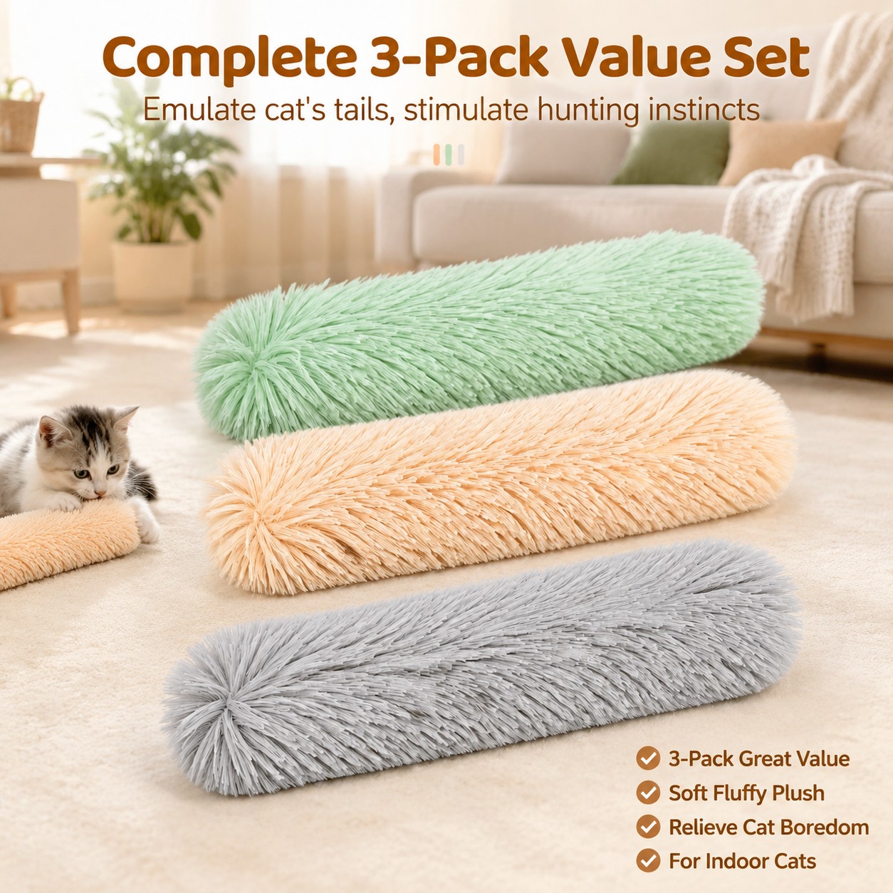 Crinkle Catnip Kicker Toy 3-Pack