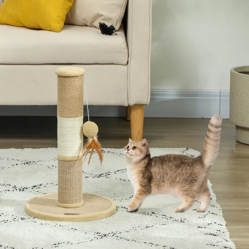 Sisal Cat Scratching Post with Toy