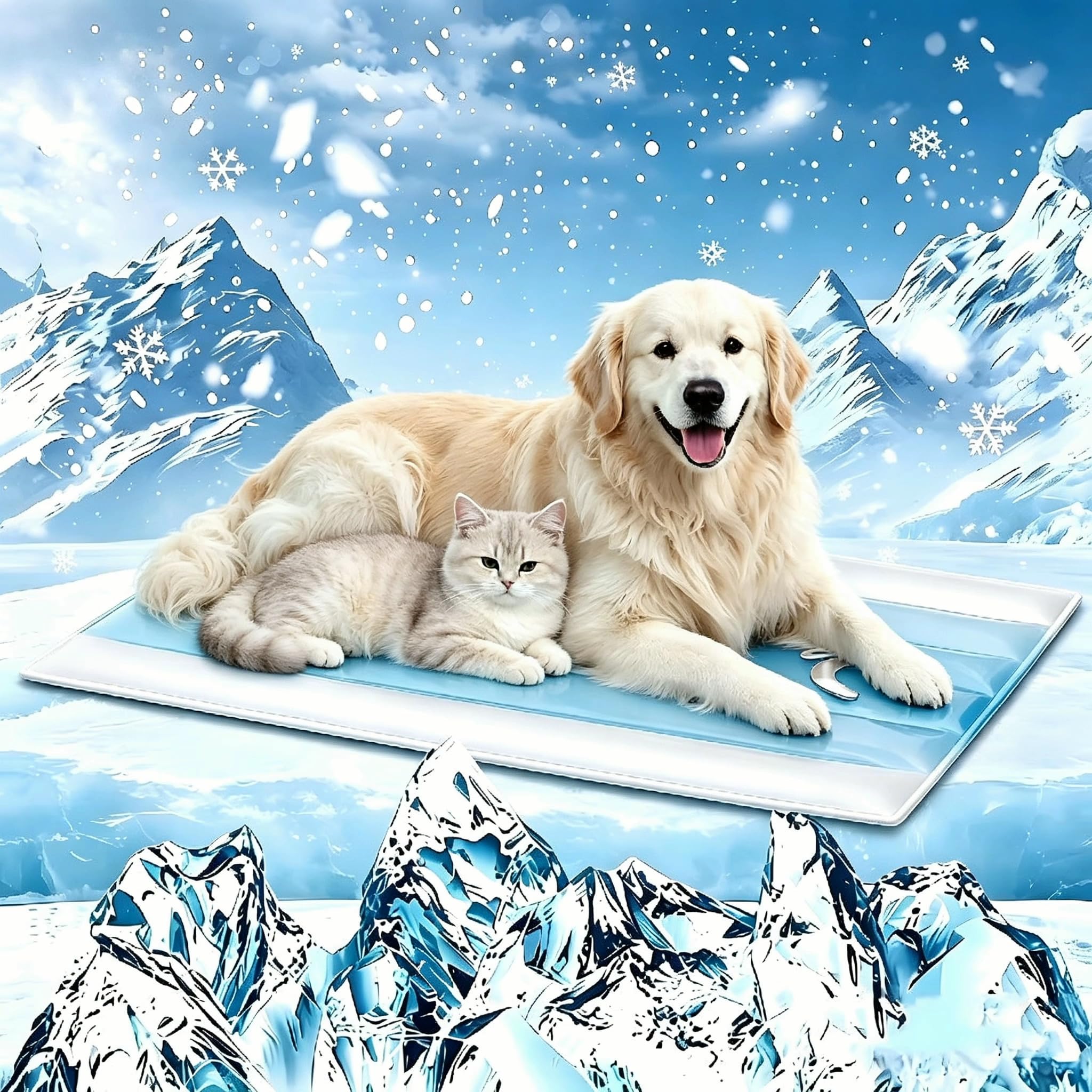 Dog Cooling Mat, Cooling Mat For Dogs & Cats, Cat Cooling Mat, Pet Cooling Mat, Cooling Gel Pad For Dogs & Cats, Summer Pet Cool Mat, Hand Washable, Pets Gel Cooling Pad