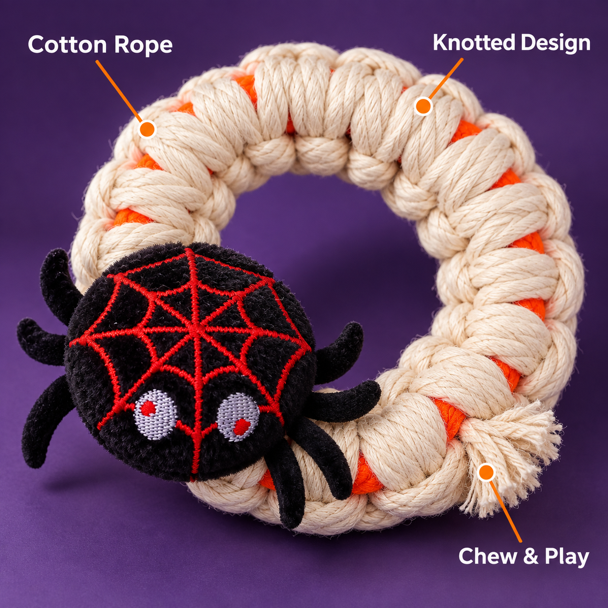 Halloween Spider Plush Tug Dog Toy image 6