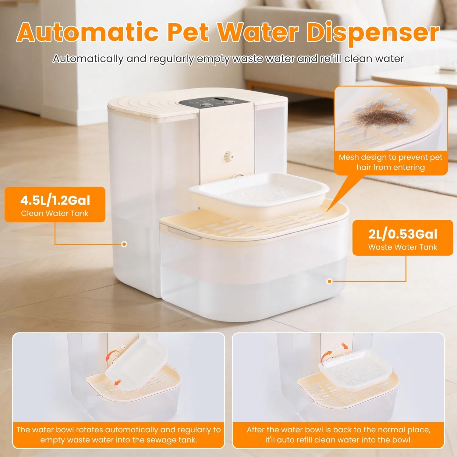 Cordless Dual Tank Pet Water Fountain image 2