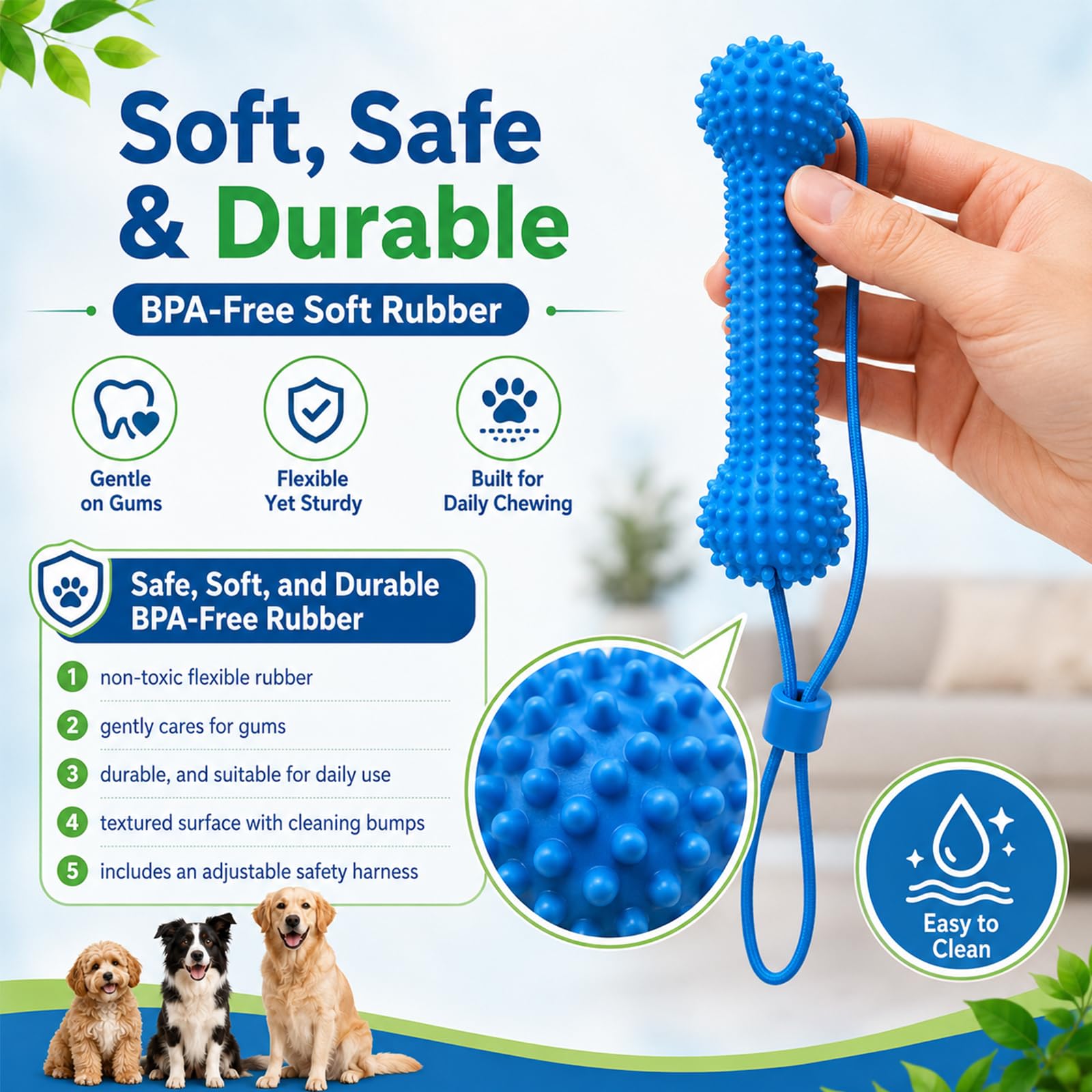 Dual-Action Canine Dental Prop, Dog Dental Chew Toy For Easier Teeth Brushing, Premium Pet Oral Care Accessory Perfect For Small Medium And Large Size Dogs  2PCS image 3