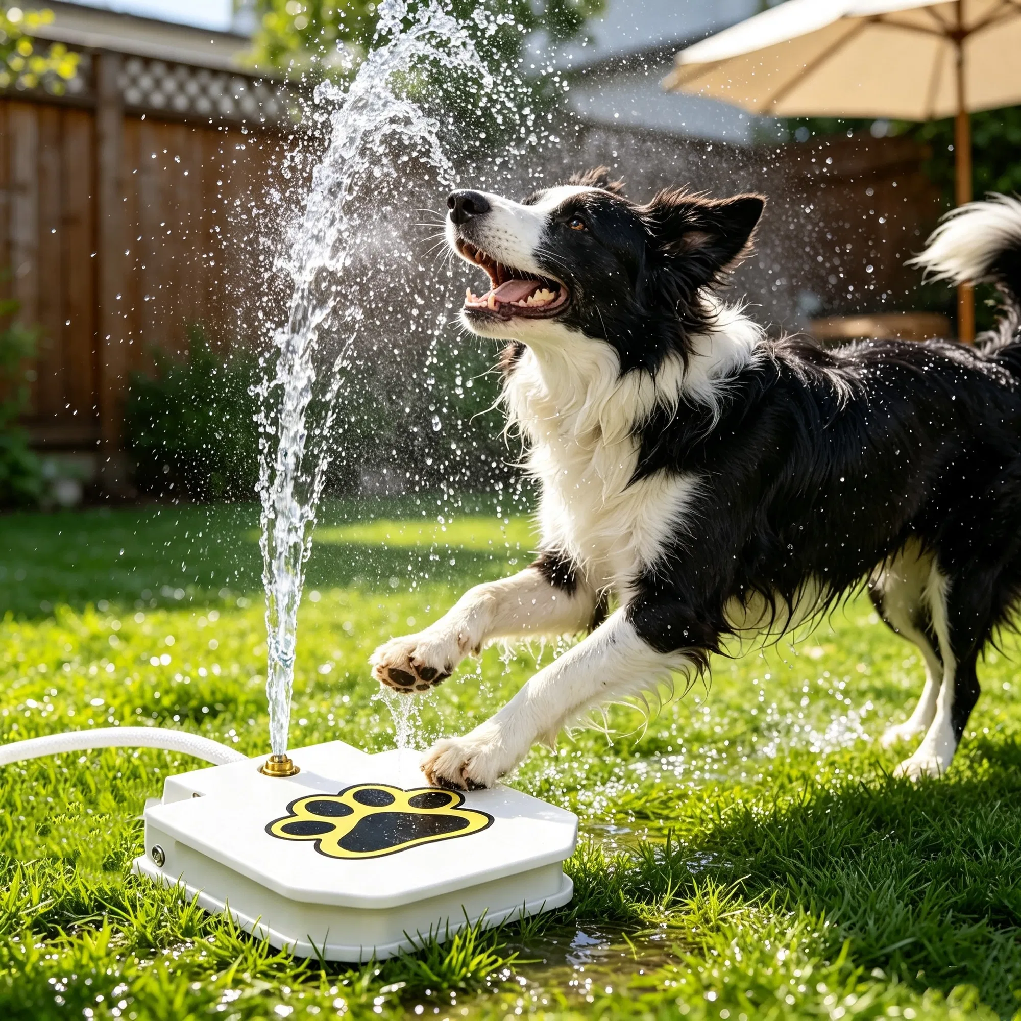 Step Activated Dog Water Dispenser, Outdoor Pet Drinking Fountain with 2-Way Water Splitter, Iron Build for Backyard Garden Use image 7