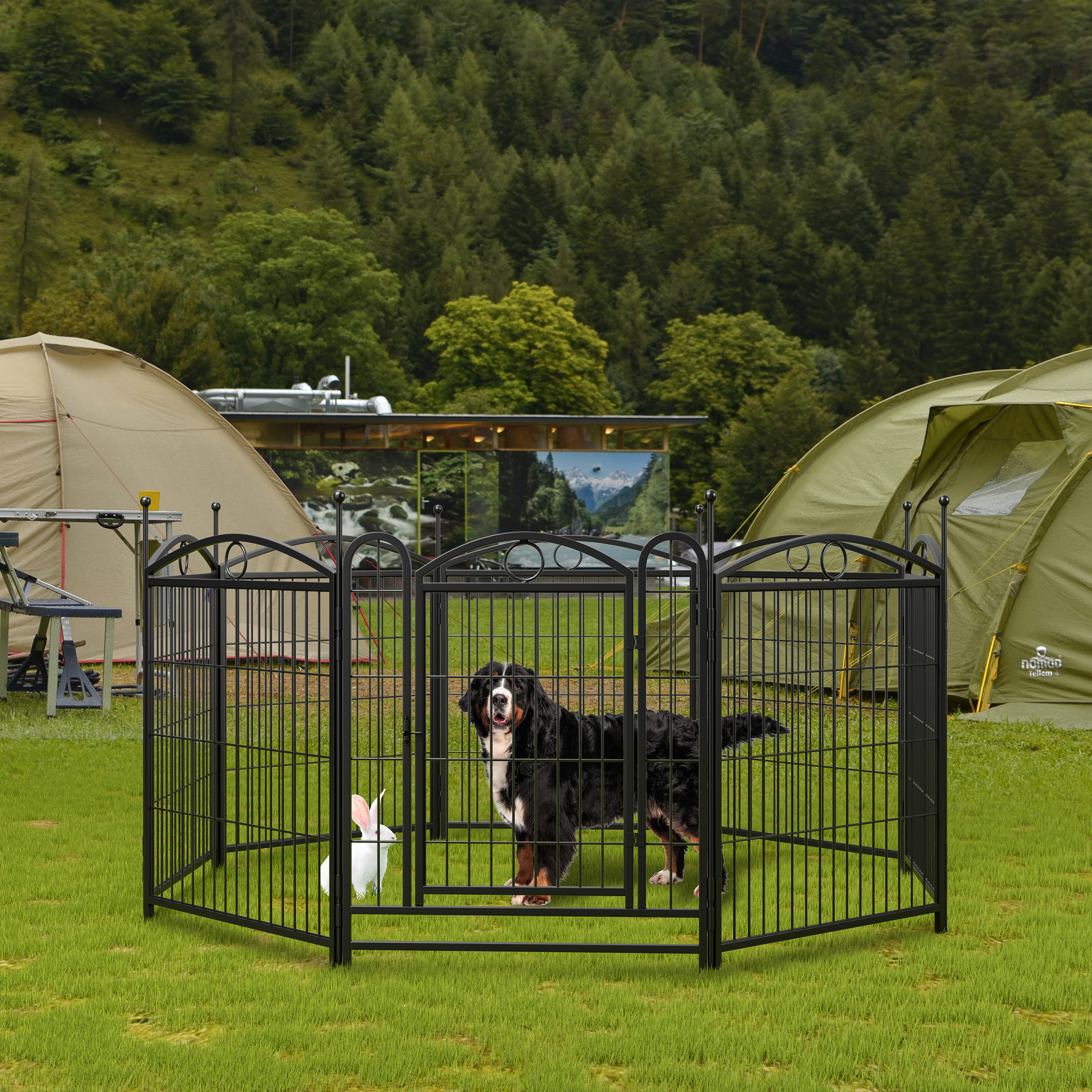 Dog Playpen Indoor 32 inch 8 Panels Metal Dog Pen Pet Dog Fence Outdoor Exercise Pen with Doors, Heavy Duty Dog Fence Puppy Pen for Large Medium Small Dogs Indoor Outdoor Foldable Pet Exercise Pen image 35