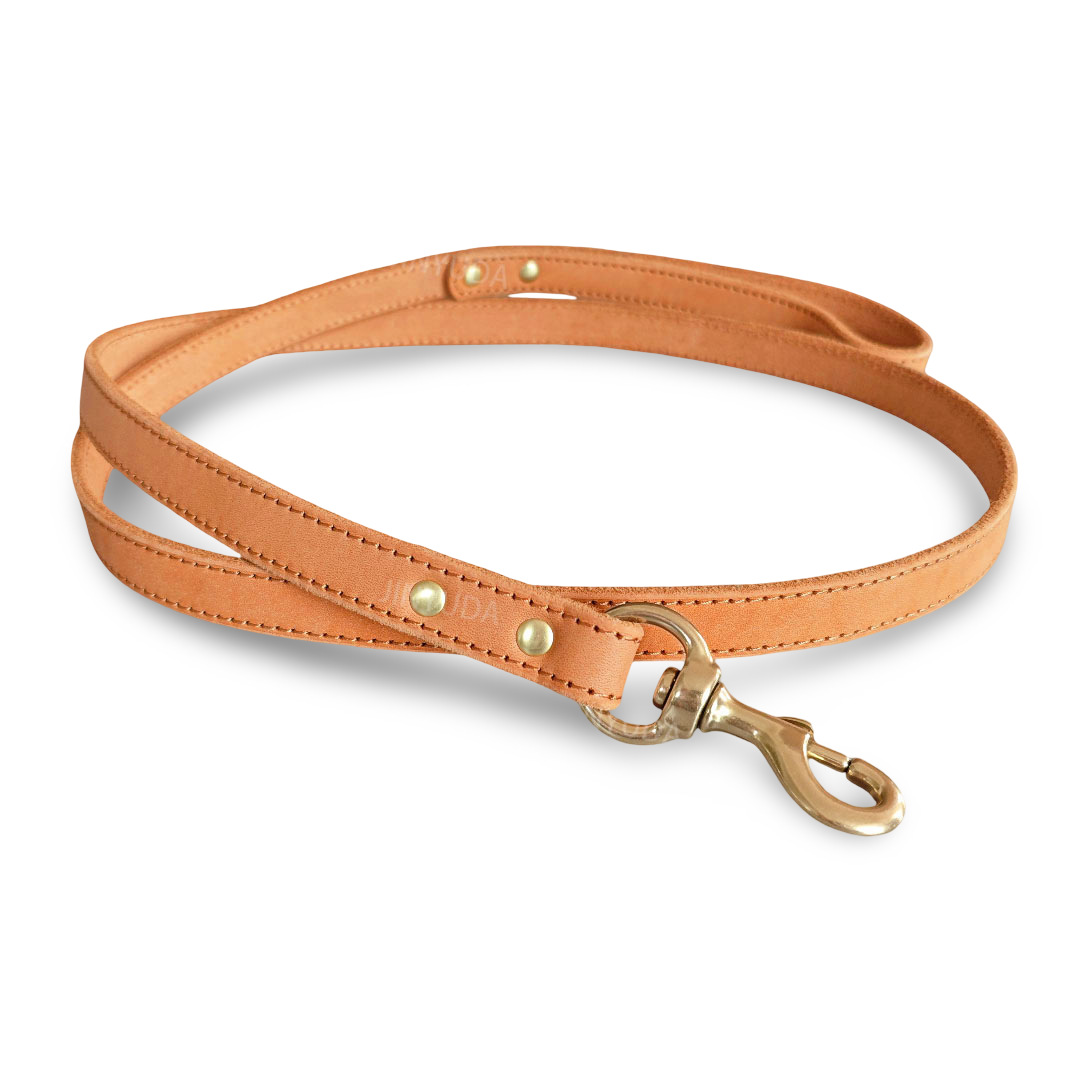 Pet Rope Dog Leash Genuine Full-grain Leather Rope Brass image 11