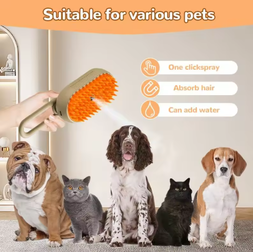 Pet Steam Brush Cat And Dog Deshedder Tool For Grooming And Hair Removal image 2