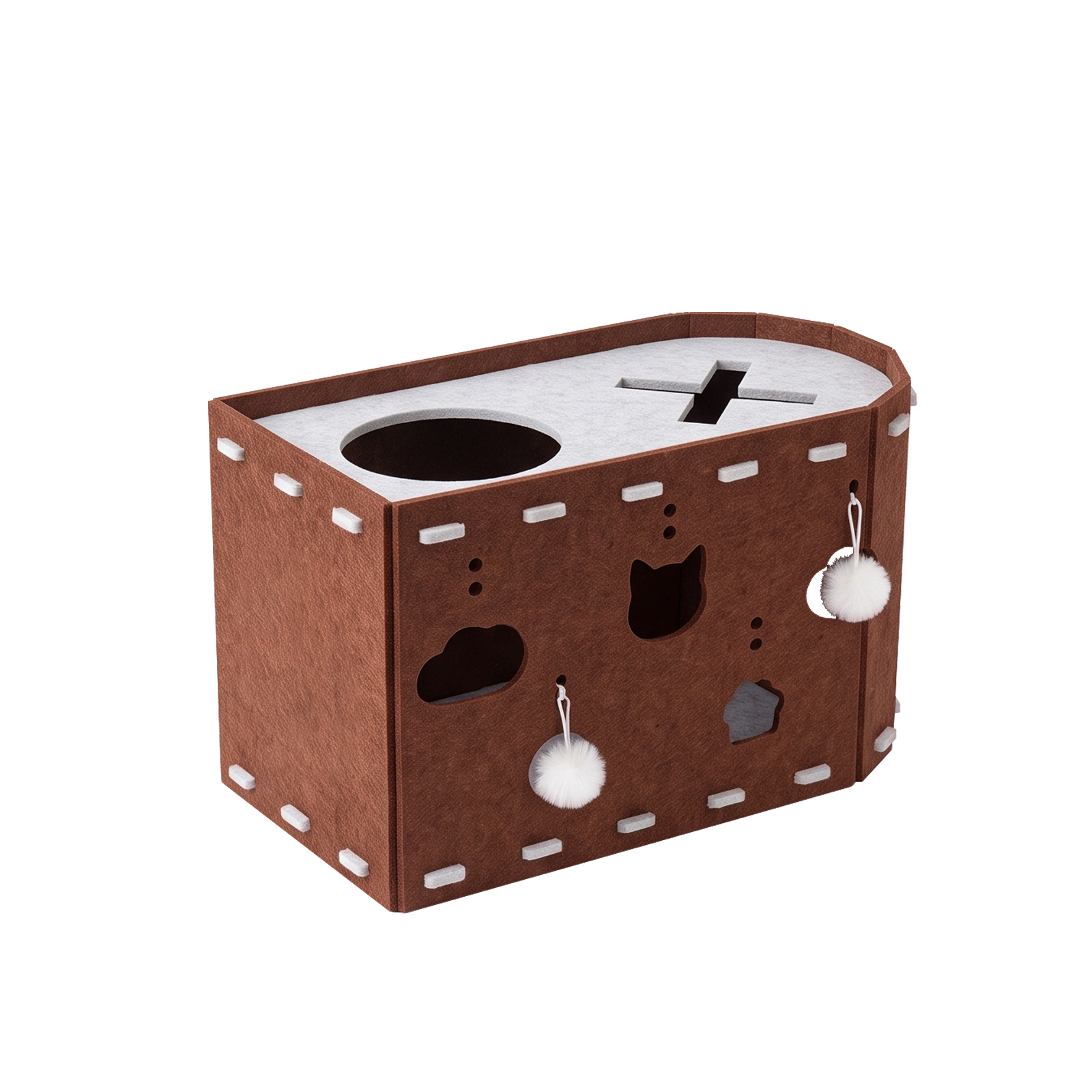 X-shaped Cat Bed - Dark Brown And Light Brown Colors image 7