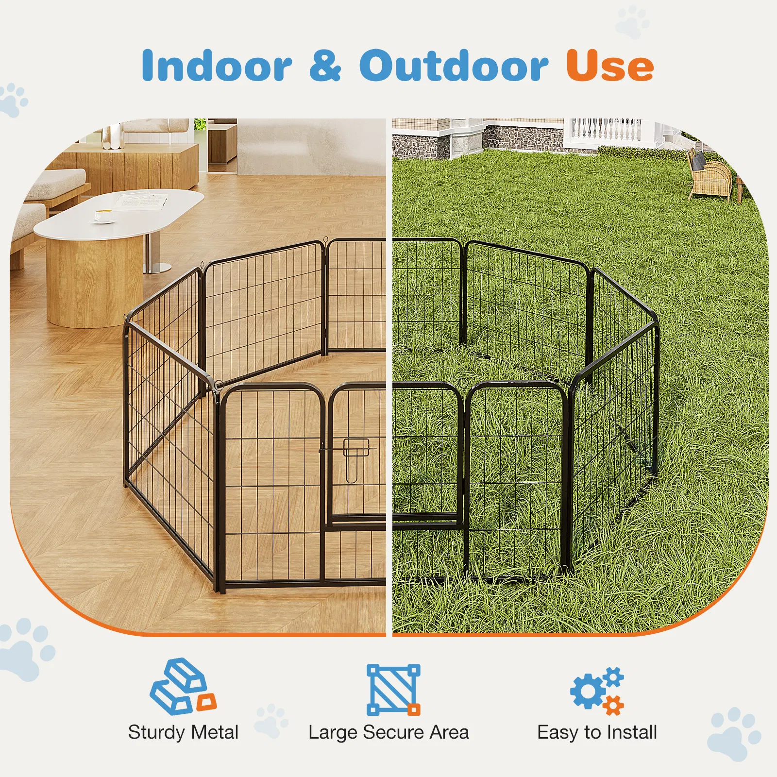 Metal Dog Exercise Pen with Door image 6