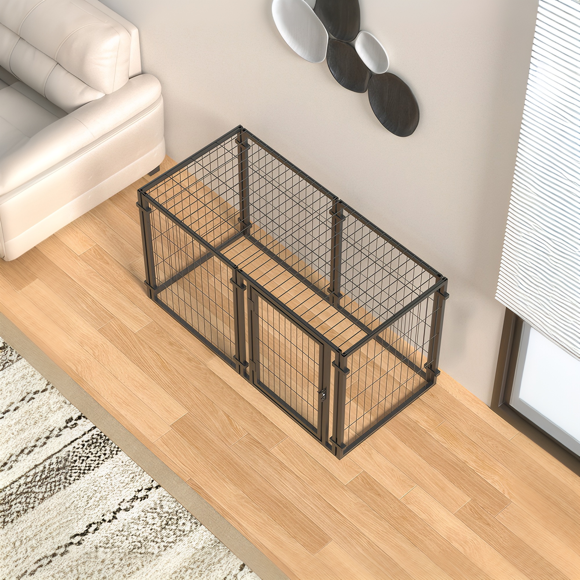 47.2" Dog Crate for Small Medium Large Dogs, Puppy Dog Playpen for Yard Indoor Outdoor Use, Pet Dog Cage Kennel (47.2"L x 23.6"W x 23.6"H) image 11
