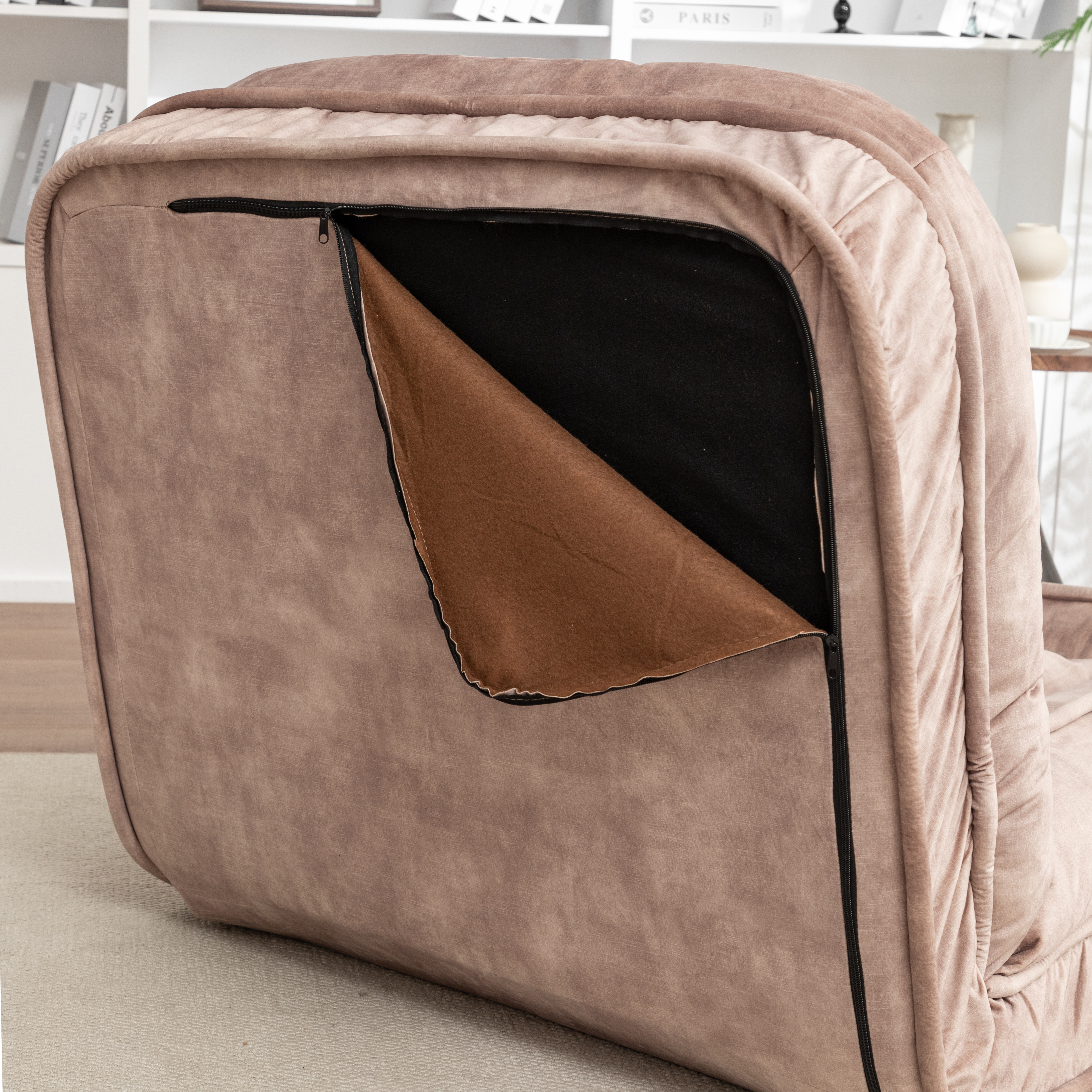 Upholstered Human Dog Bed for Adult & Pets,with 5 Adjustable Position &Massage Pillow, Bean Bag floor sofa with 2 Soft Pillows image 8