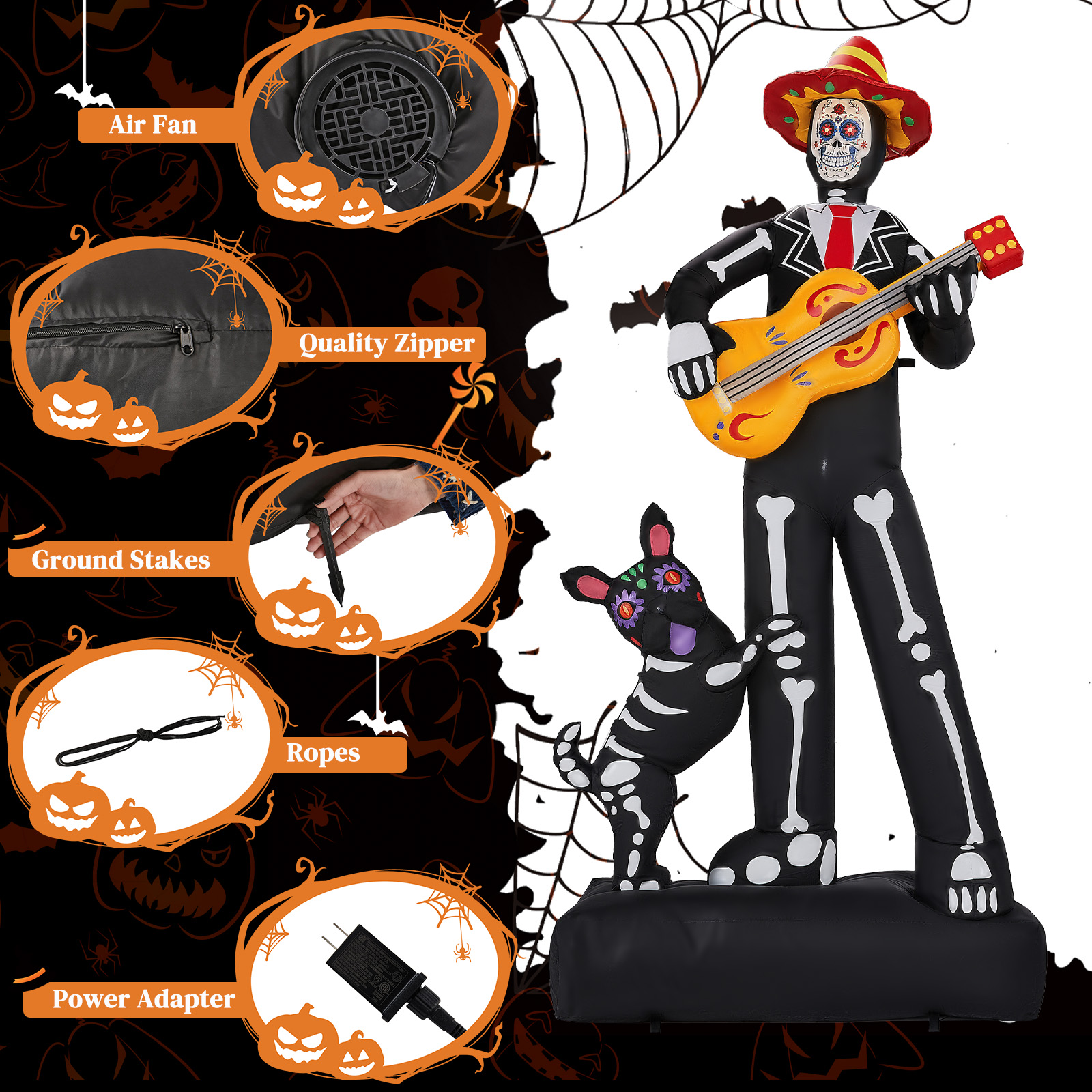 Ghostly Musician With Dog Halloween Inflatable image 6
