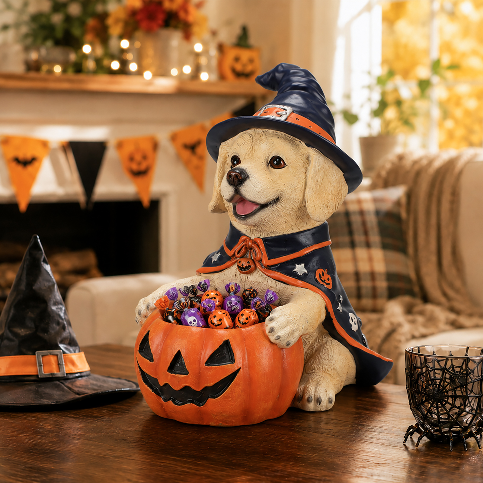Halloween Labrador Witch Dog Figurine image 9