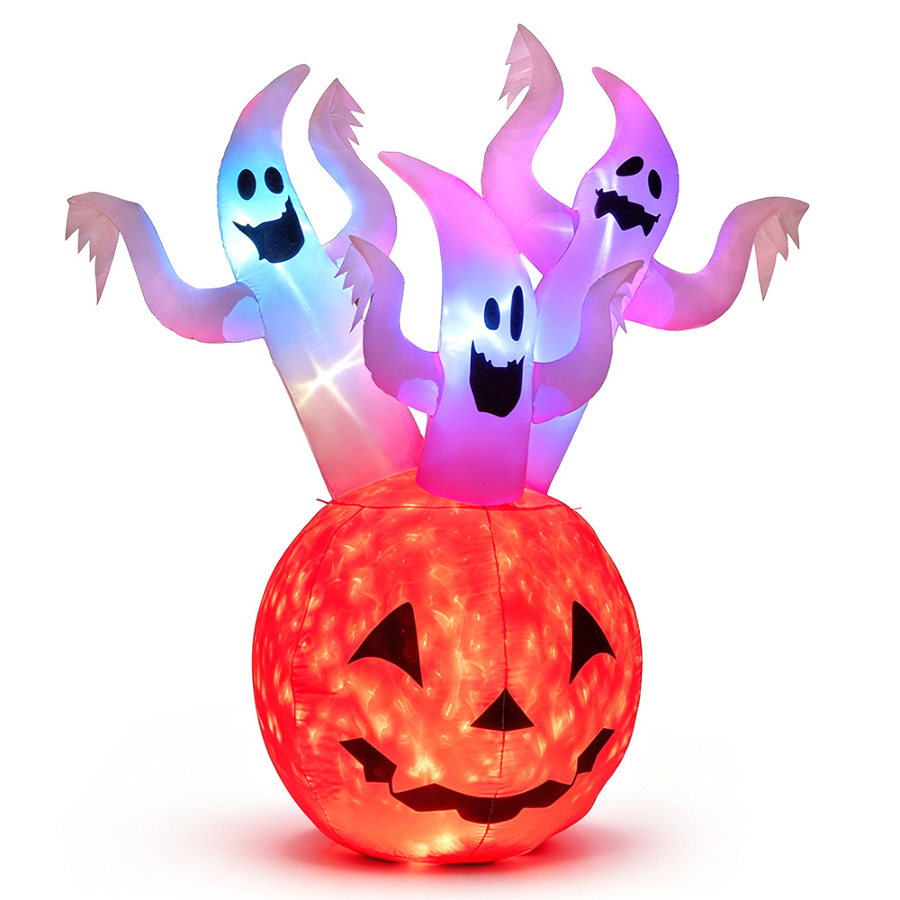 6 FT Inflatable Ghost Pumpkin with Lights image 6