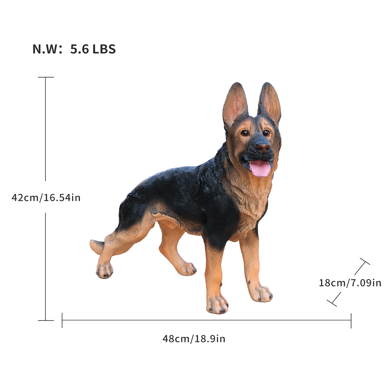 Outdoor German shepherd Dog Statue Greeter Garden Decor – Cute Puppy Sculpture for Yard Porch New Year Gift image 4