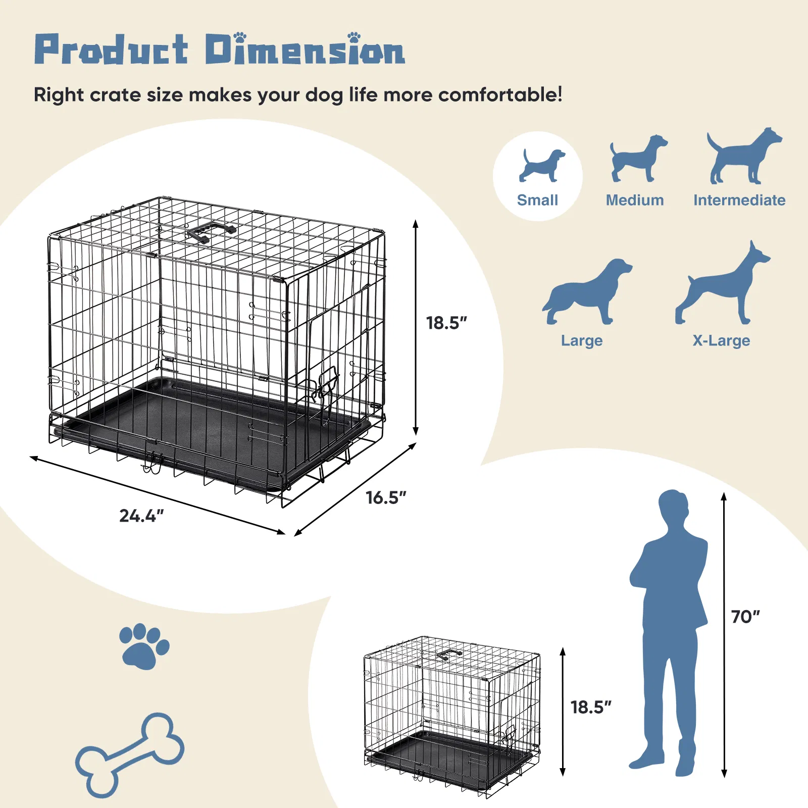Single Door Metal Dog Cage image 5