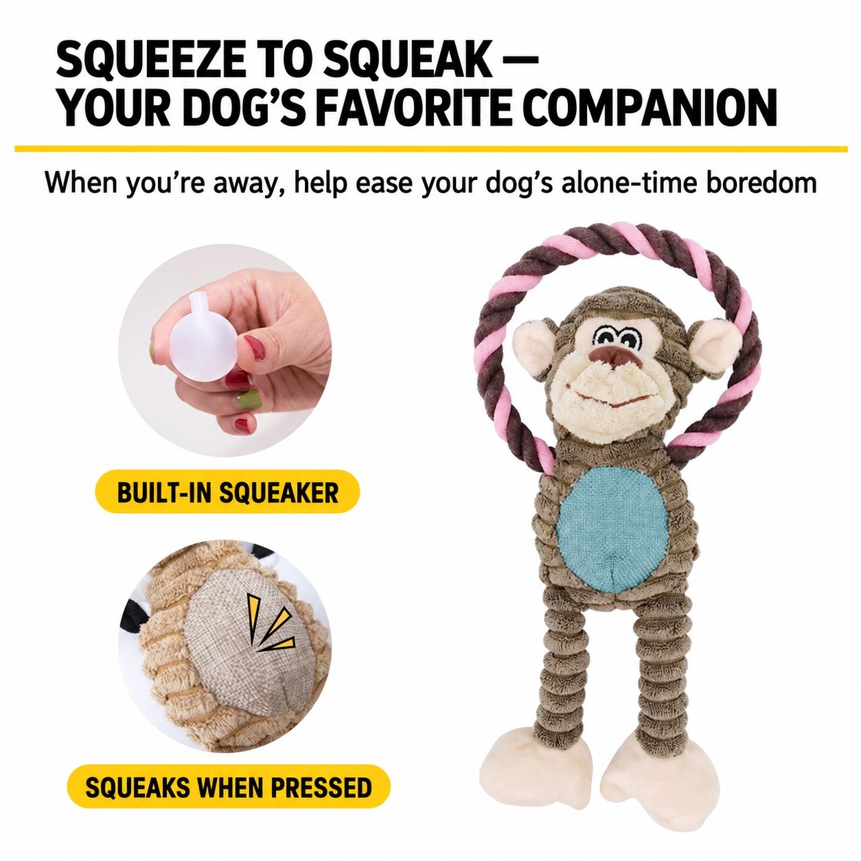 Monkey Rope Chew and Tug Dog Toy image 6