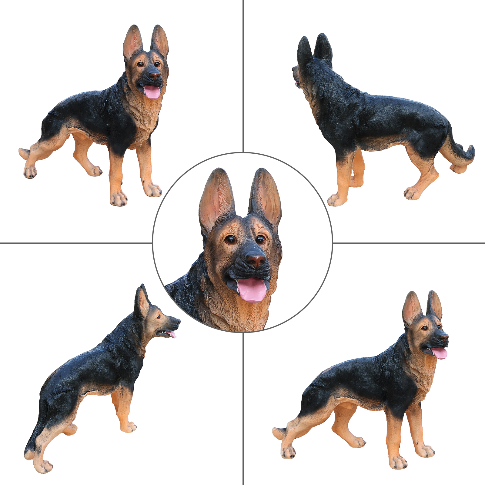 Outdoor German shepherd Dog Statue Greeter Garden Decor – Cute Puppy Sculpture for Yard Porch New Year Gift image 2