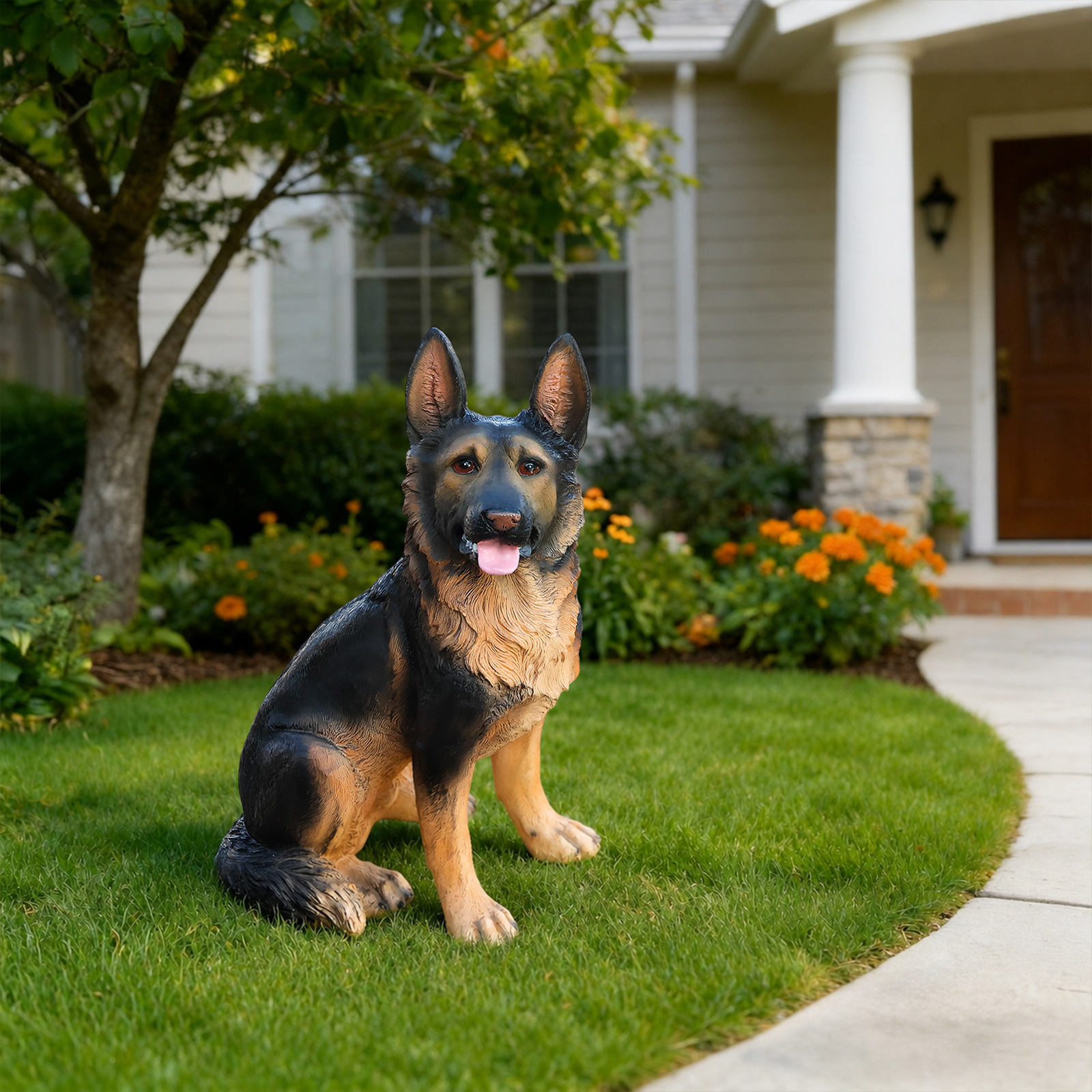Outdoor Dog Statues German Shepherd Dog Statue for Garden image 4