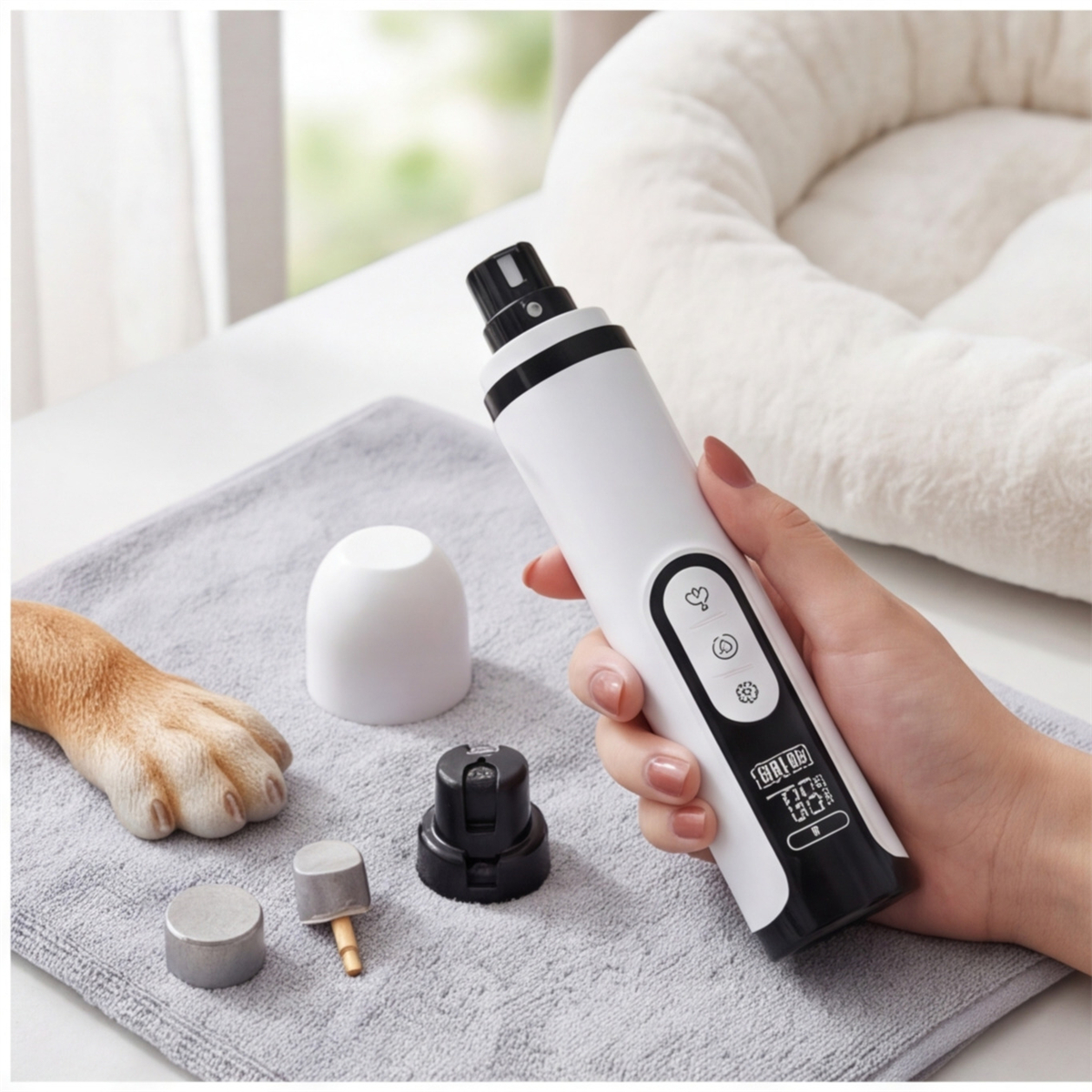Dog Nail Grinder Set With 1 Grinder And 2 Grinding Attachments For Gentle Grooming—Party Accessory Set image 2