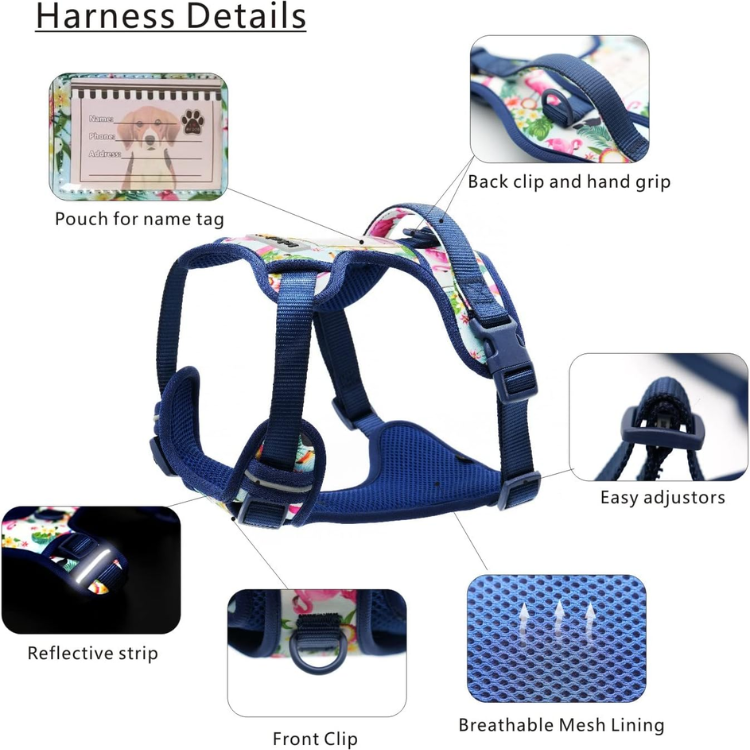 Reflective No-Pull Dog Harness and Leash Set image 2