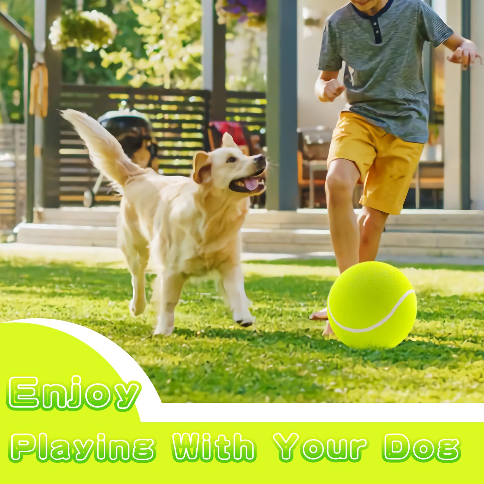 Dog Tennis Ball,Giant Sport Gift Toy Herding Ball For Dogs  Puppy Birthday Gift ,Interactive Toy,Outdoor Pet Toys To Keep Them Busy,Big Tennis Ball For Small Medium Large Dog image 3