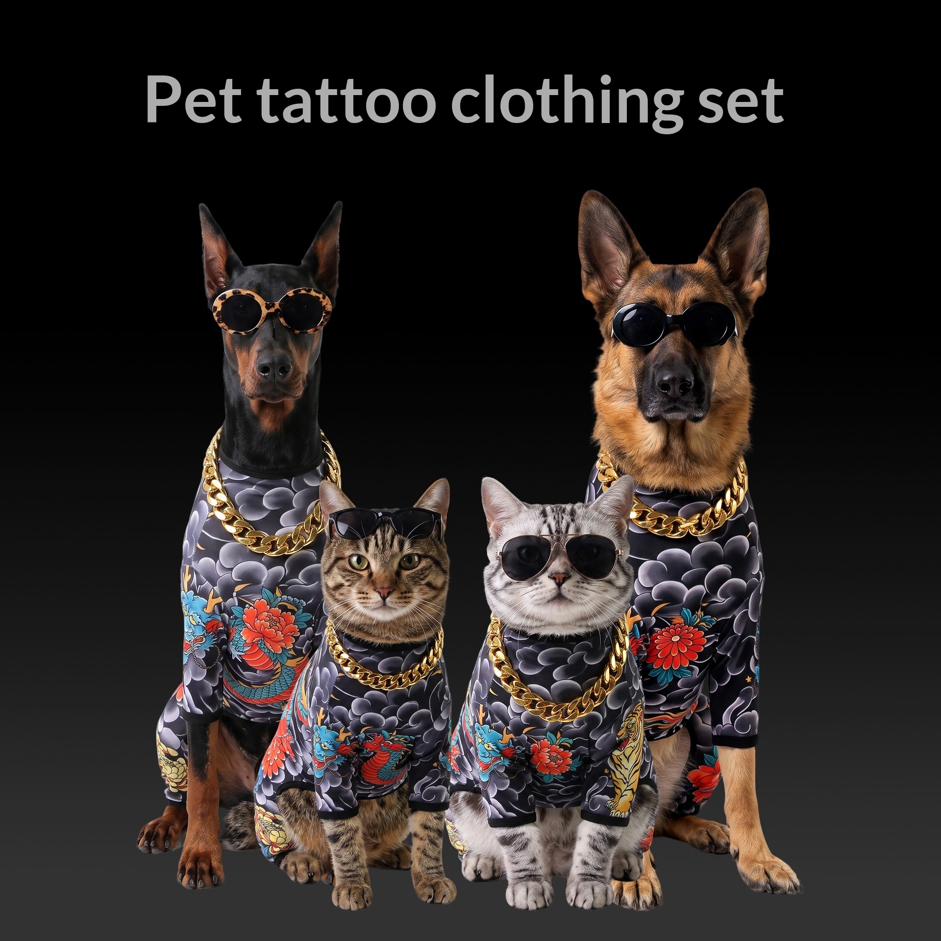 Pet Tattoo Four-Legged Apparel Dog Clothing image 3