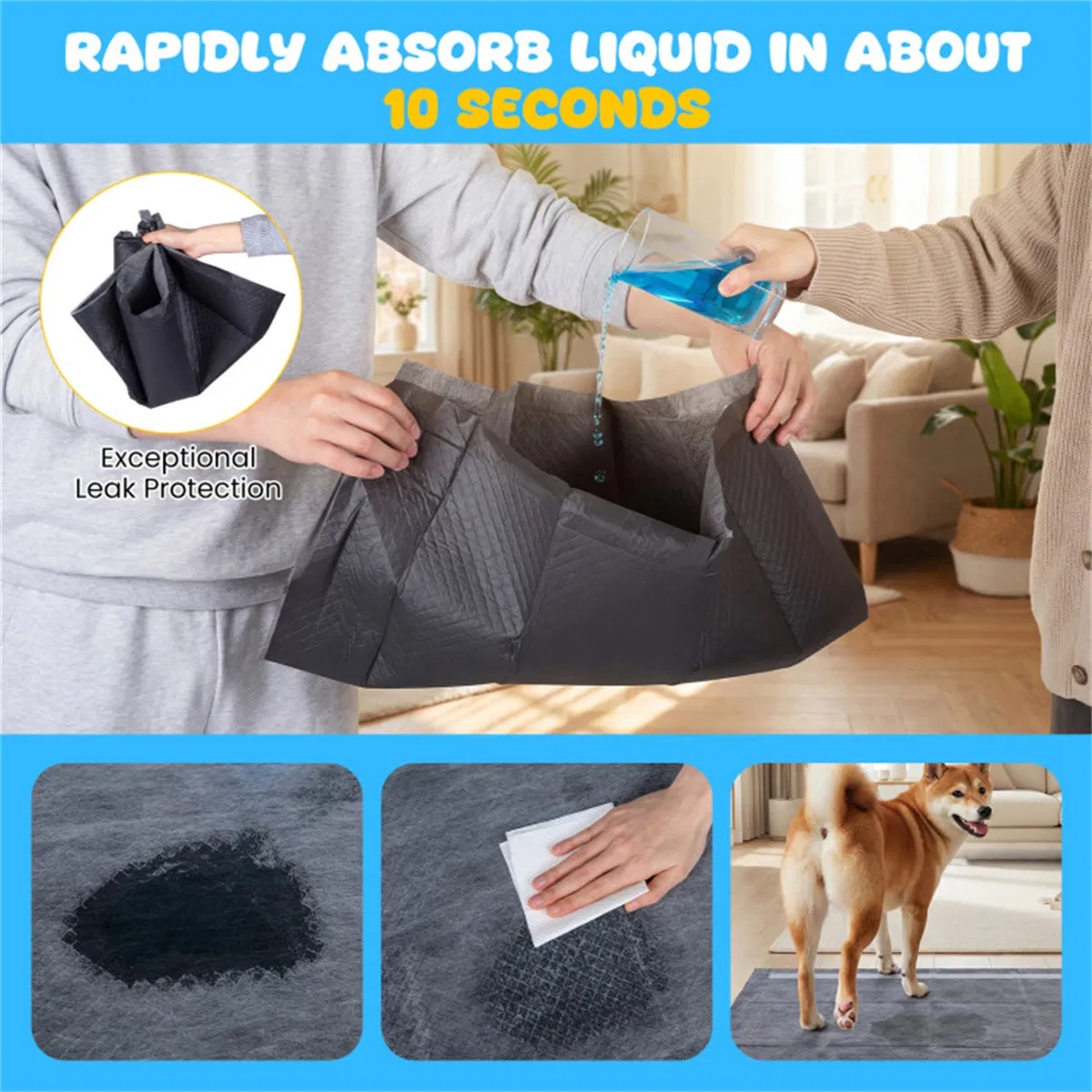 Charcoal 6-Layer Dog Training Pads image 7