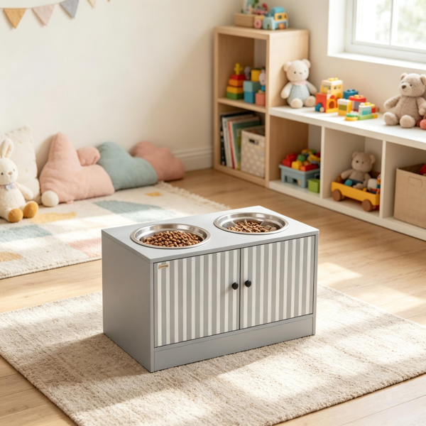 Elevated Dog Feeding Station with Storage image 3