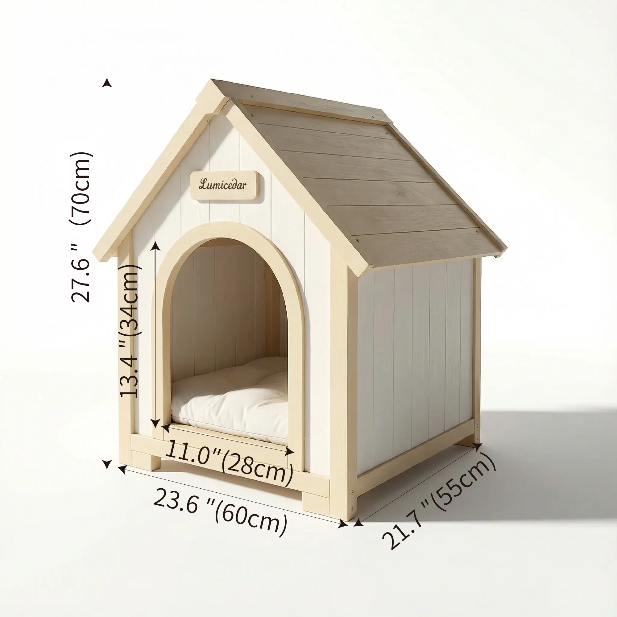 Modern Indoor Wooden Dog House with EVA Cushion – Solid Cedar Pet House for Small Dogs & Cats image 24