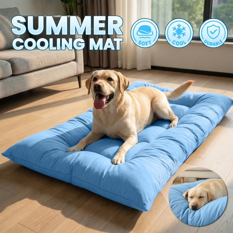 Extra-Large Summer Cooling Mat Dog Sofa Bed,Ultra-Soft, 8 Compartments, Extra-Large Plush Dog Sofa Bed,Super Soft, Thick Polyester Pet Mat With A Non-Slip Bottom image 4