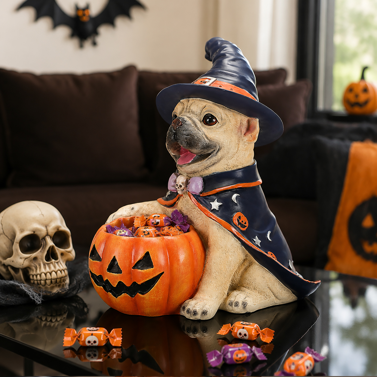 Halloween French Witch Puppy Pumpkin Bowl image 13
