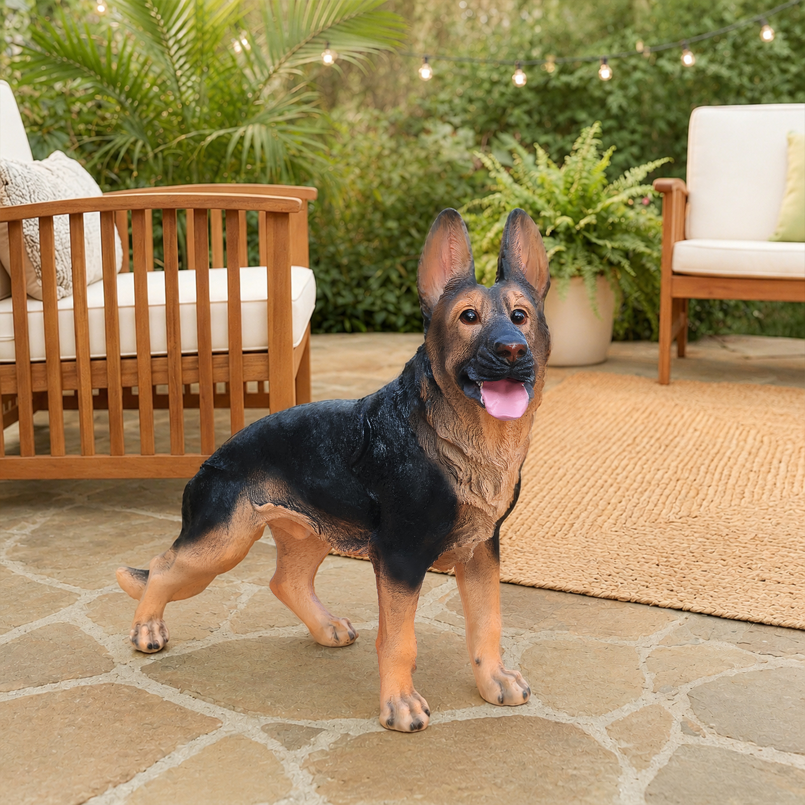 Outdoor German shepherd Dog Statue Greeter Garden Decor – Cute Puppy Sculpture for Yard Porch New Year Gift image 13