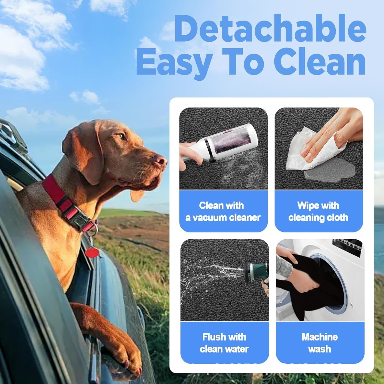 PU Leather Back Seat Extender For Dogs, 2026 Upgraded Hard Bottom Dog Car Seat Cover For Back Seat Holds , Waterproof Dog Car Hammock Anti-Scratch Pet Seat Protector For Car And SUV image 4