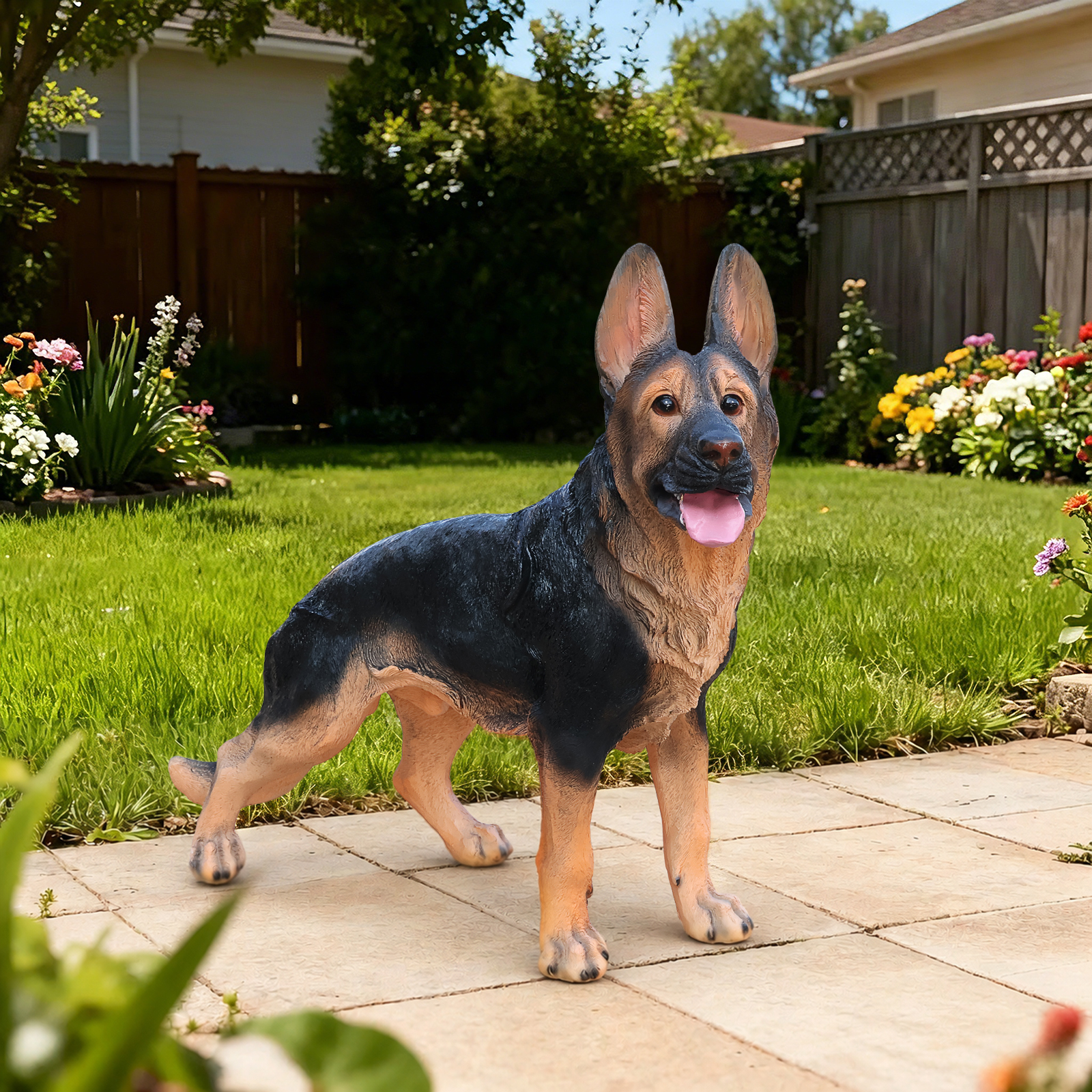 Outdoor German shepherd Dog Statue Greeter Garden Decor – Cute Puppy Sculpture for Yard Porch New Year Gift image 12