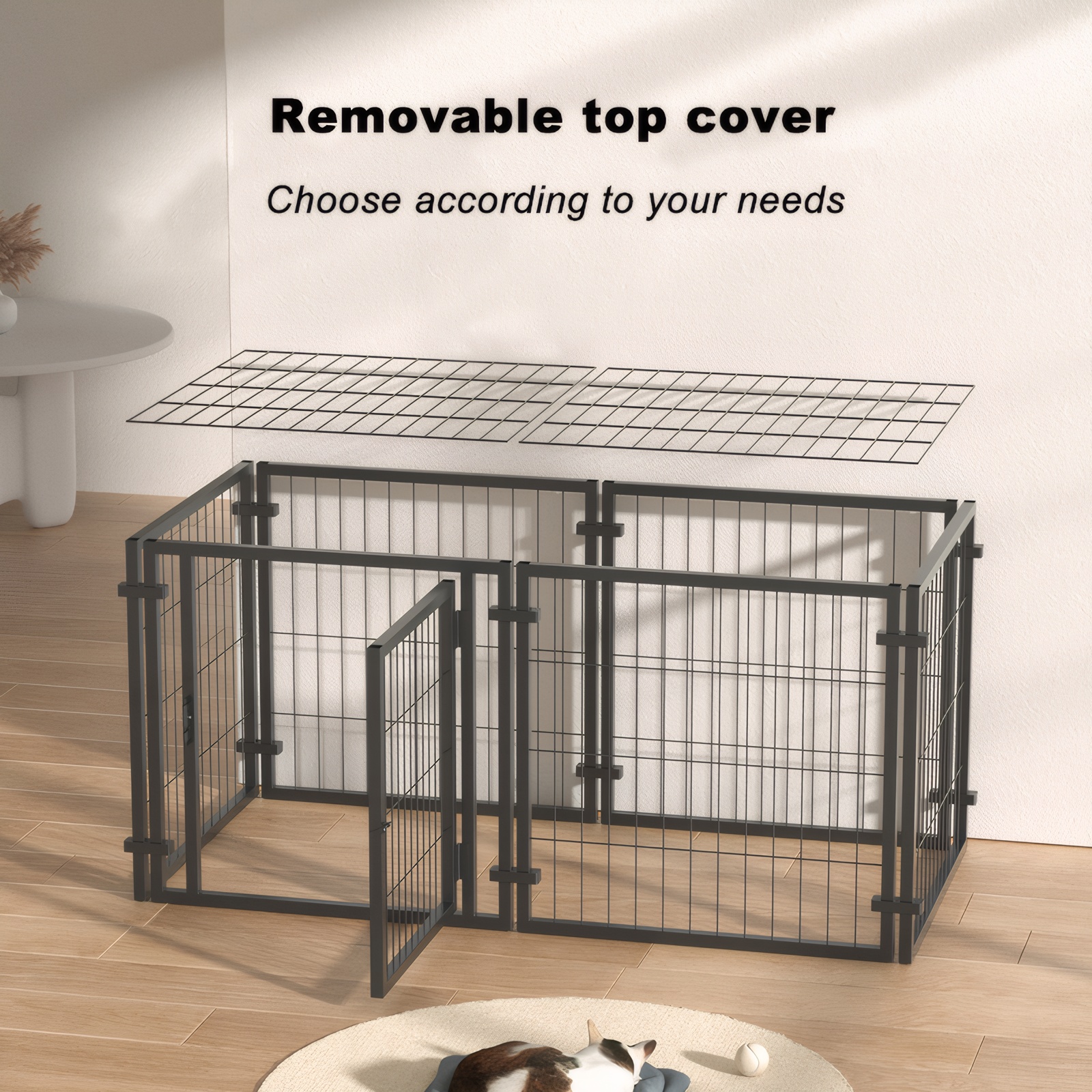 47.2" Dog Crate for Small Medium Large Dogs, Puppy Dog Playpen for Yard Indoor Outdoor Use, Pet Dog Cage Kennel (47.2"L x 23.6"W x 23.6"H) image 2