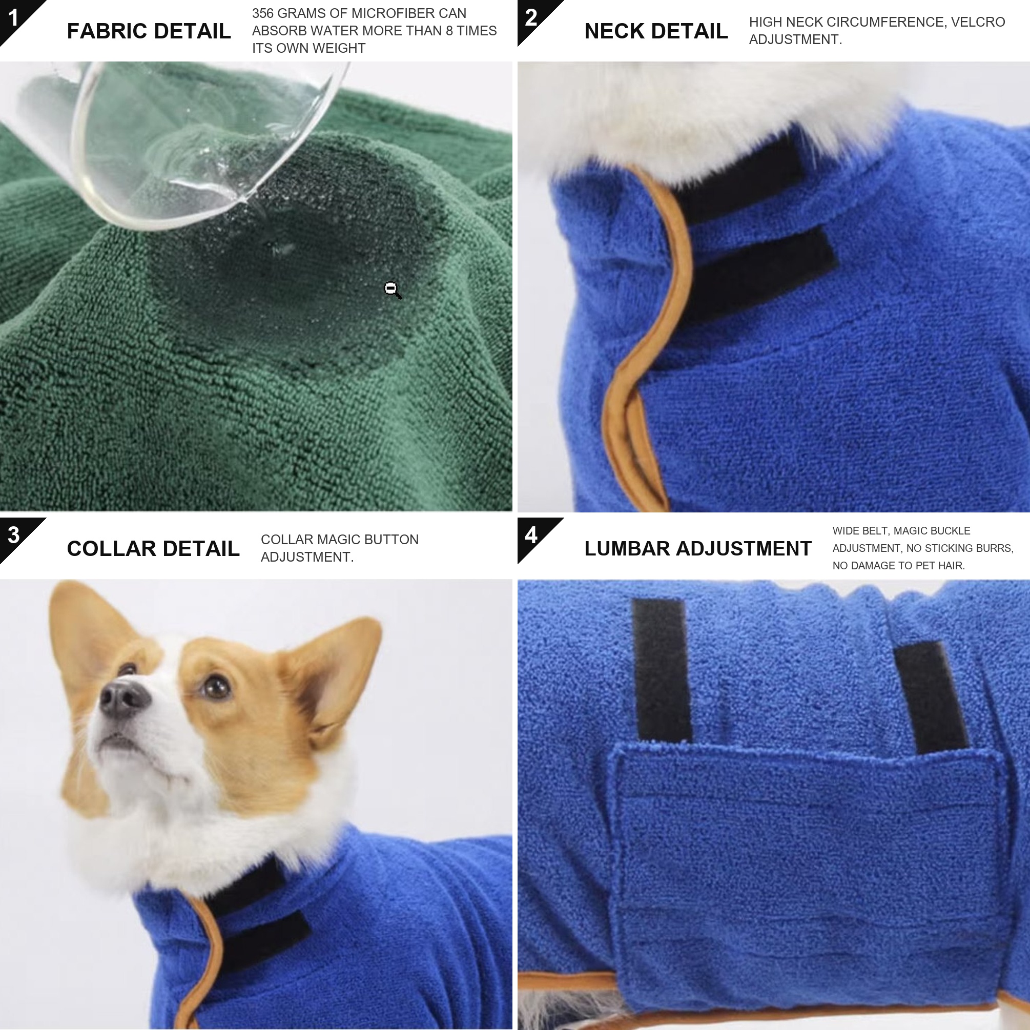 Microfiber Dog Bathrobe and Drying Towel image 13
