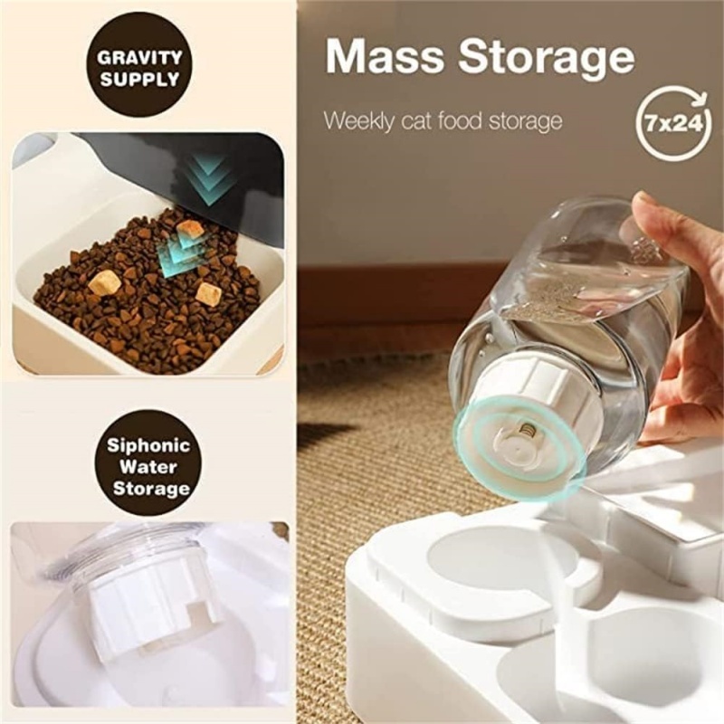 2 In 1 Automatic Cat Feeder Water Dispenser Dry Wet Pet Dog Puppy Food Dispenser image 9