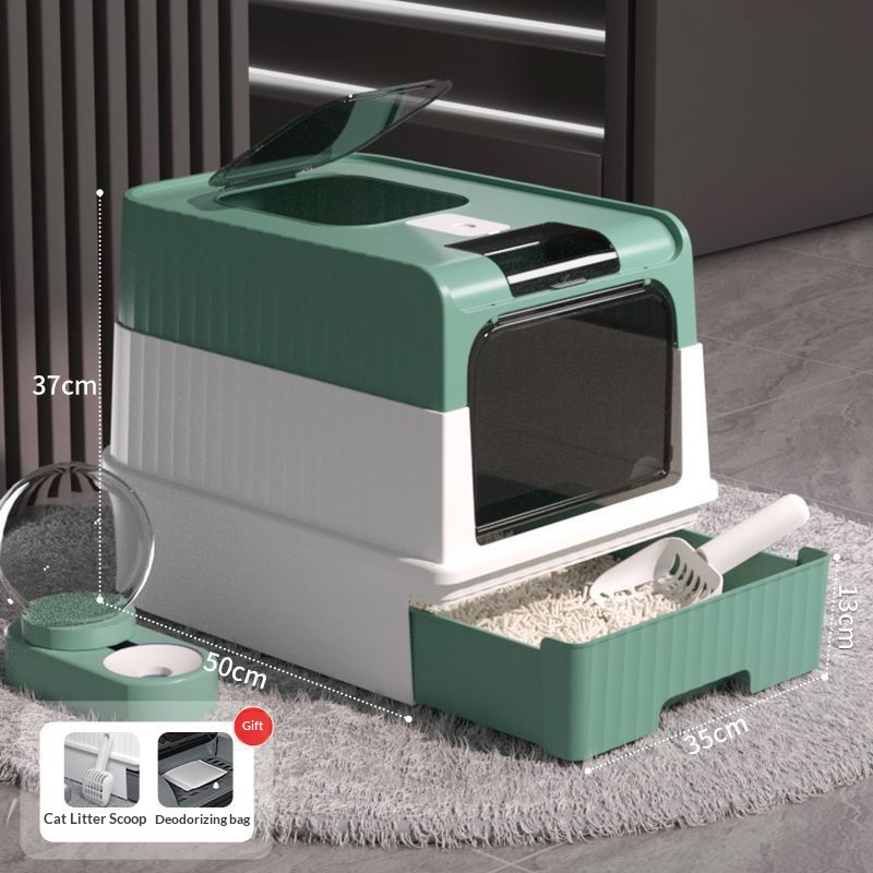 Fully Enclosed Cat Litter Box For Pets image 4