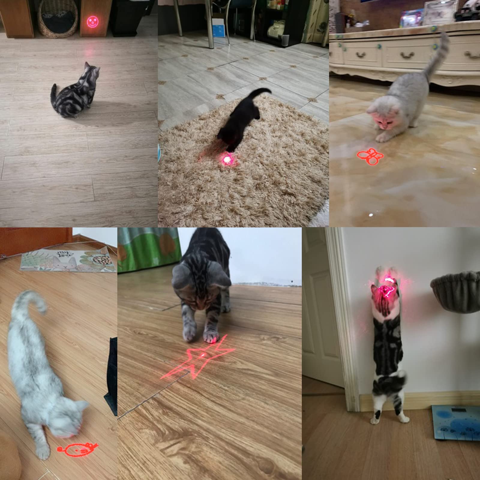 Interactive Cat Toy, Rechargeable Red Light Chasing Toy For Indoor Cats, 3 Modes & 5 Moving Patterns, Automatic Pet Exercise Toy For Kitten & Puppy Play  2 PCS image 6