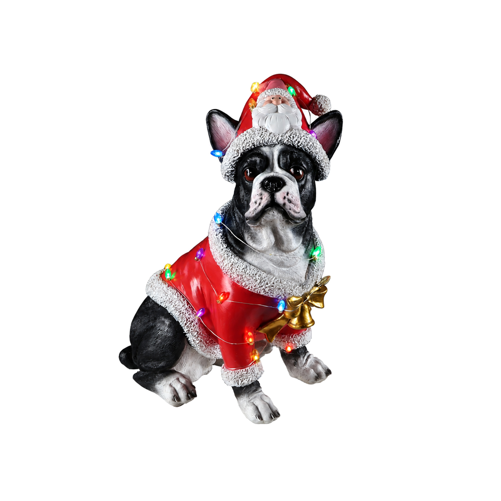 Christmas French Bulldog Statue, Holiday Dog Figurine in Santa Outfit image 10