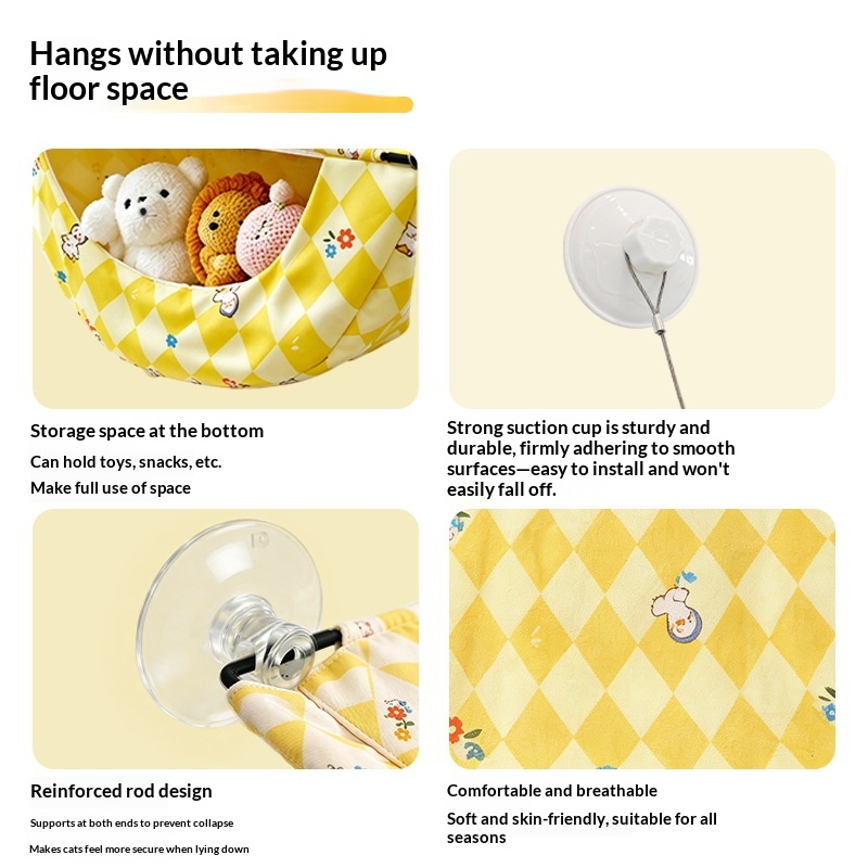 Cat Hammock Window-Hanging Strong Suction-Cup Cat Bed image 6