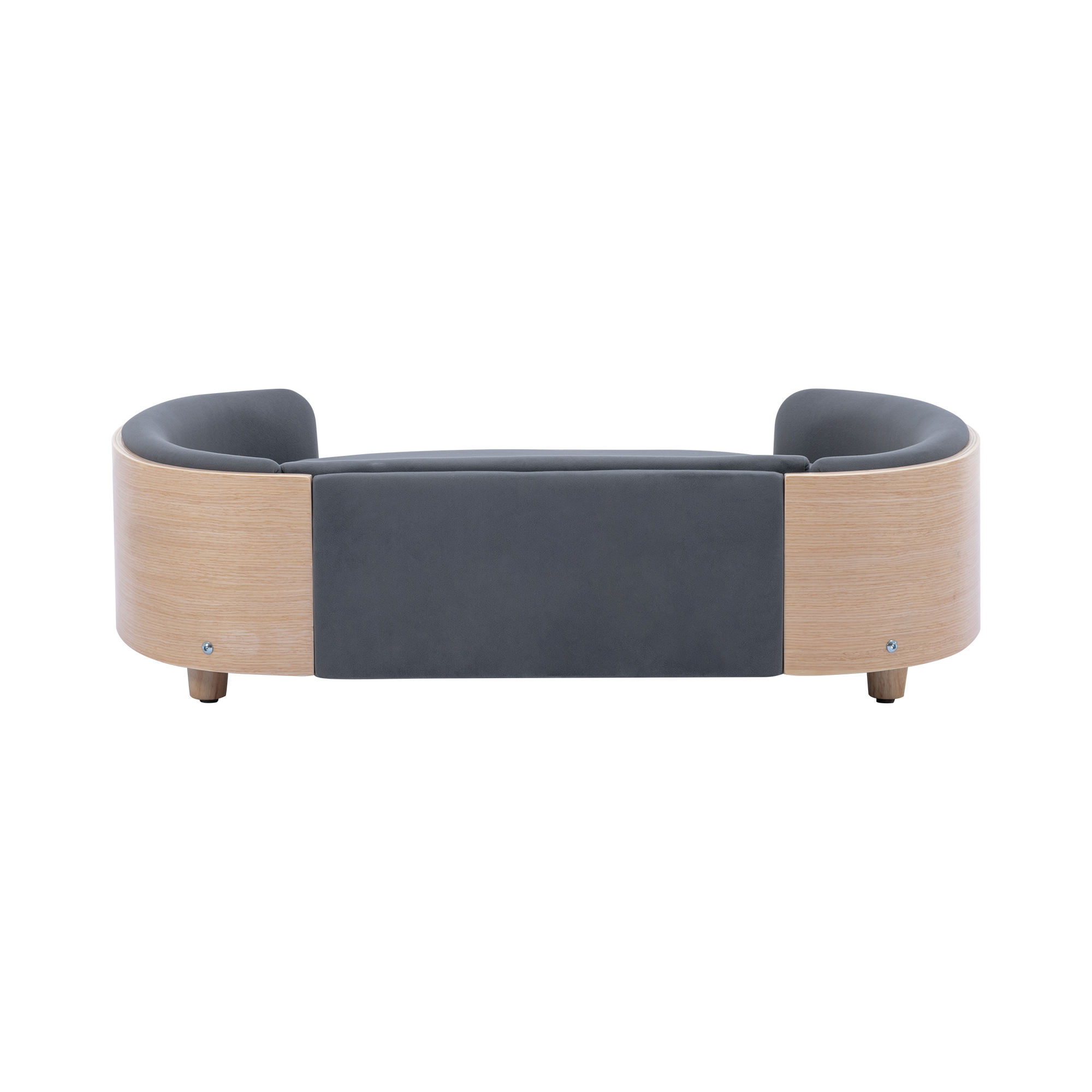 Scandinavian style Elevated Dog Bed Pet Sofa With Solid Wood legs and Bent Wood Back, Velvet Cushion,Large Size image 14