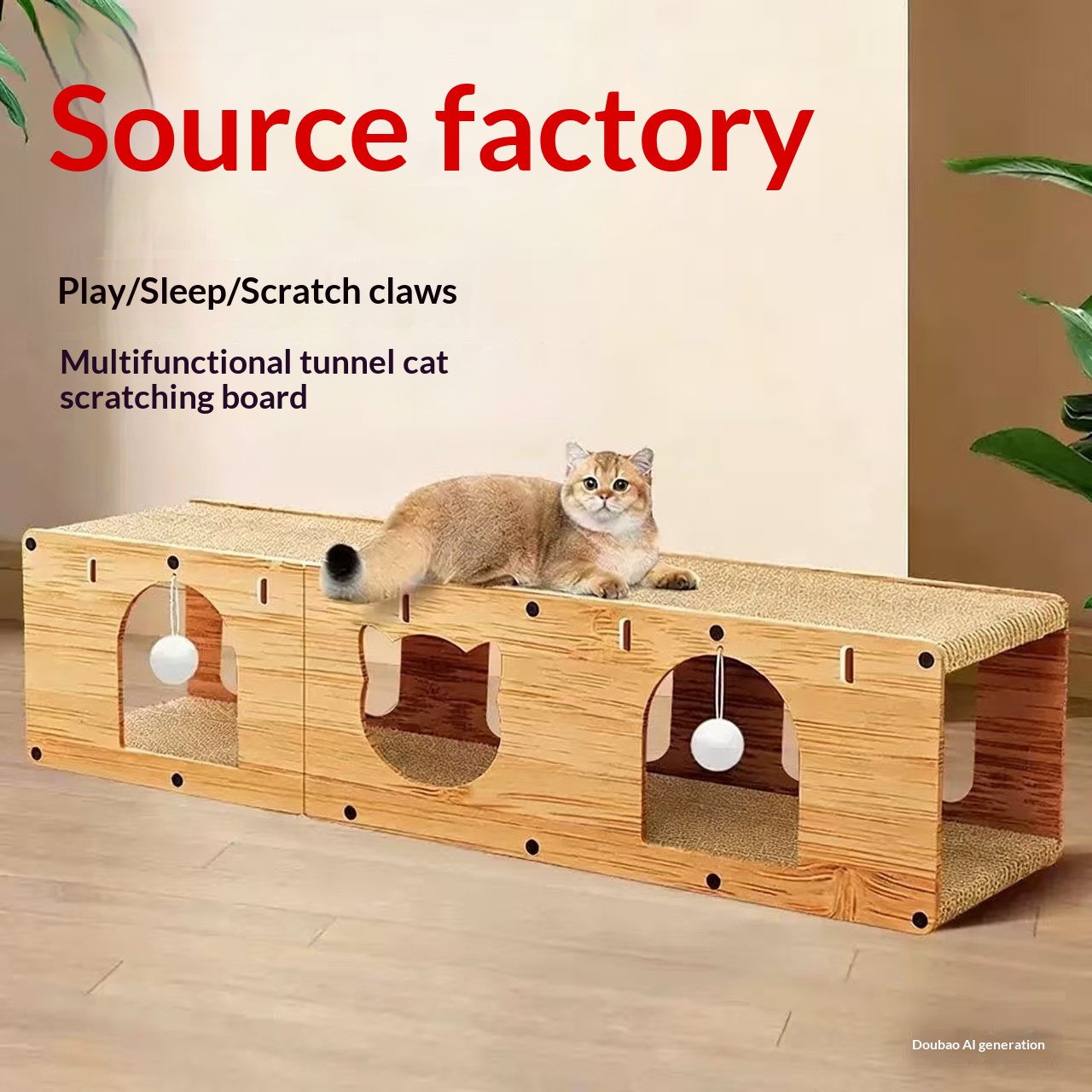 Pet Cat Bed, Upright Cat Scratching Board, Cat Tunnel, Cat Toy, Self image 7