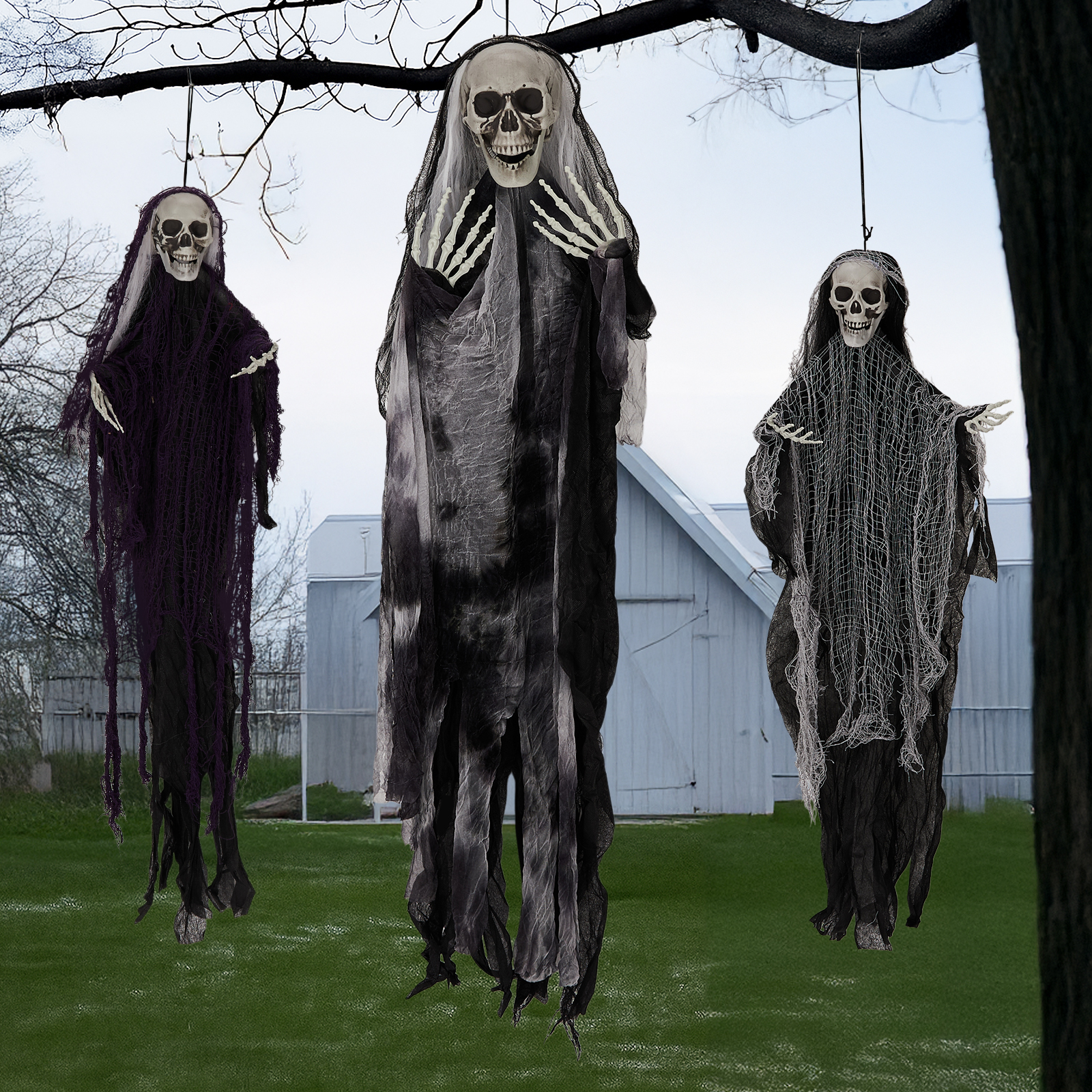 Hanging Halloween Skeleton Ghost 3-Pack image 4
