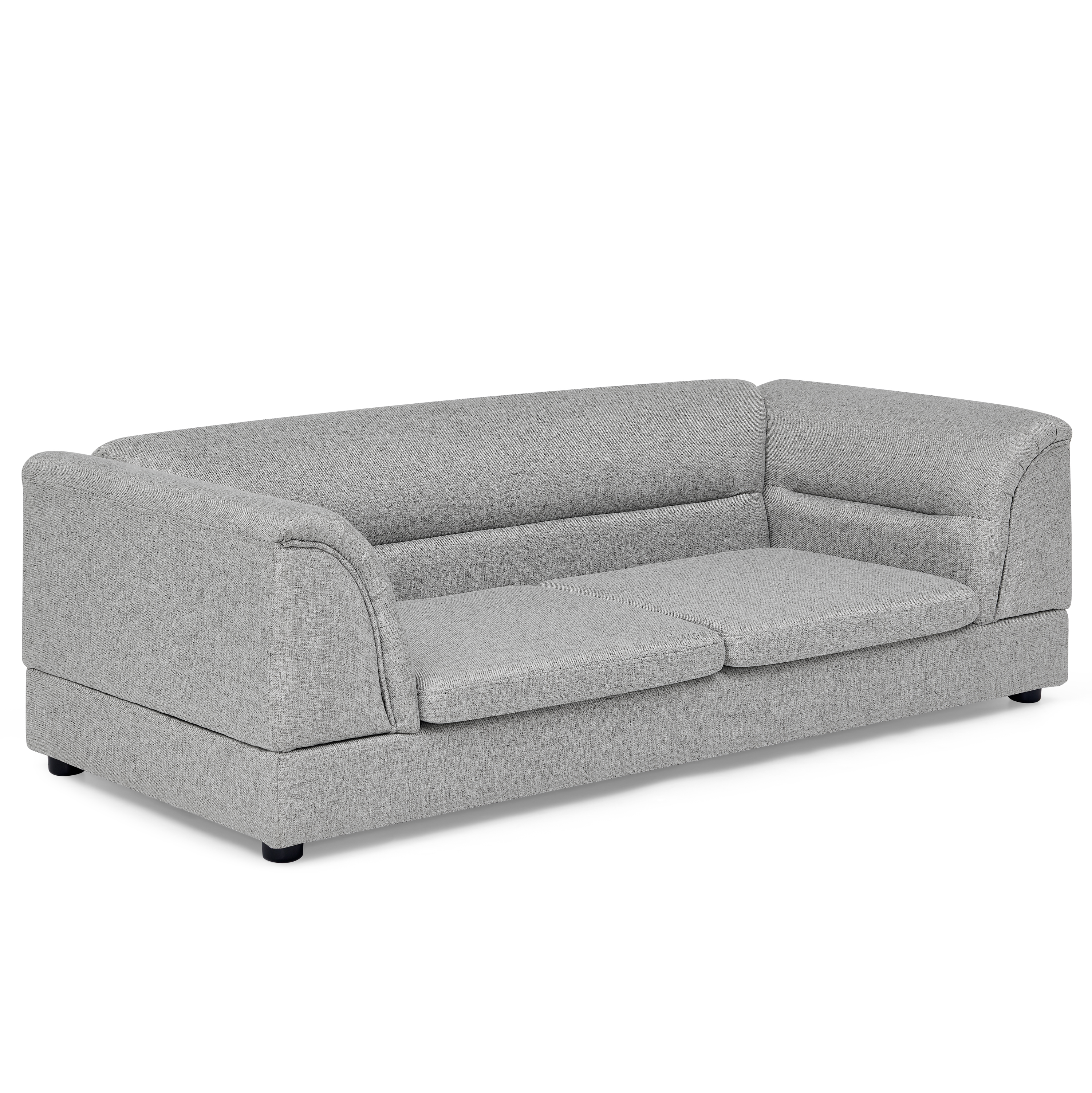 Oversized Pet Sofa, Curved Armrest Rectangular Dog Sofa, Linen Fabric Comfort Pet Couch for Large & Oversized Dogs-LIGHT GREYX image 6