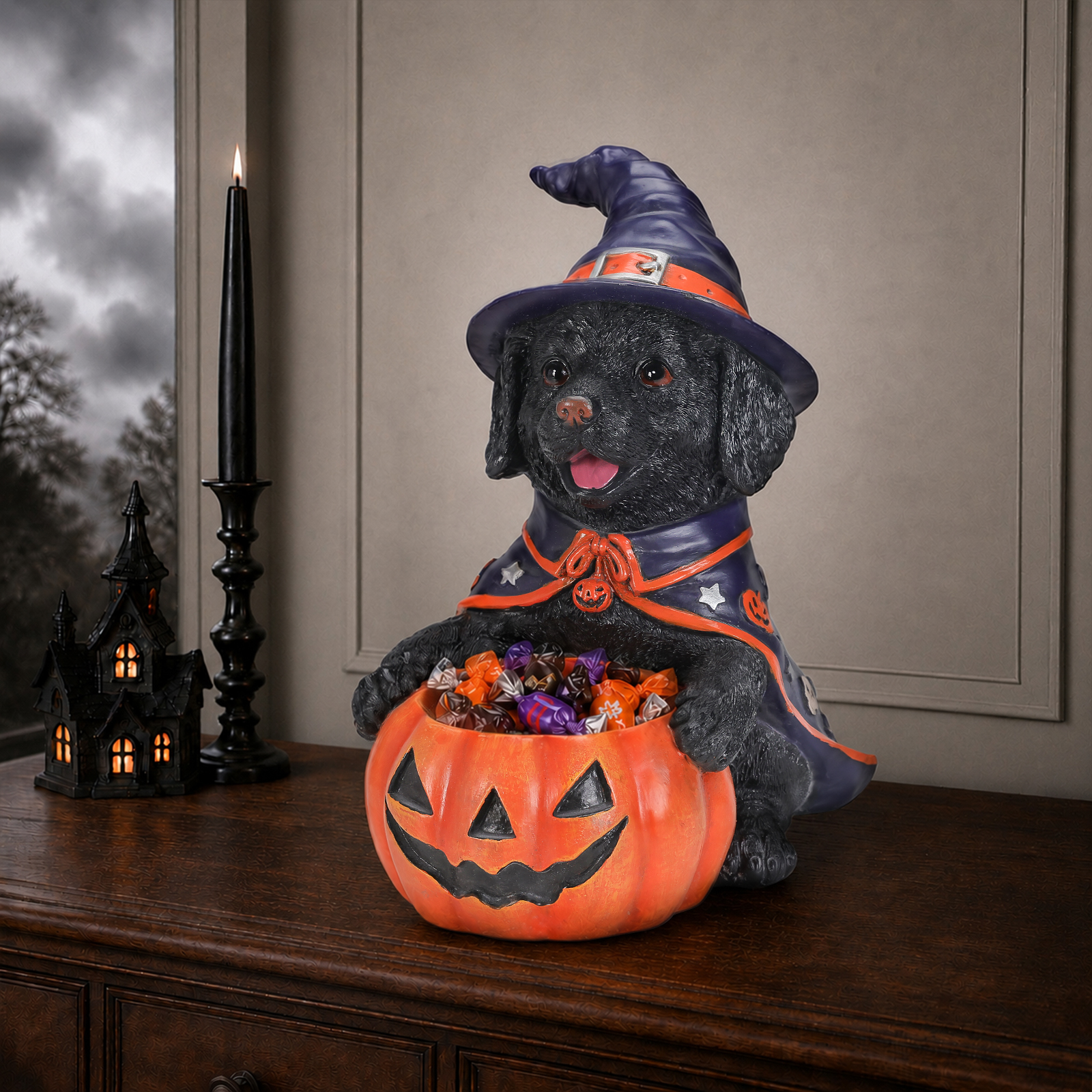 Halloween Labrador Witch Dog Figurine image 12
