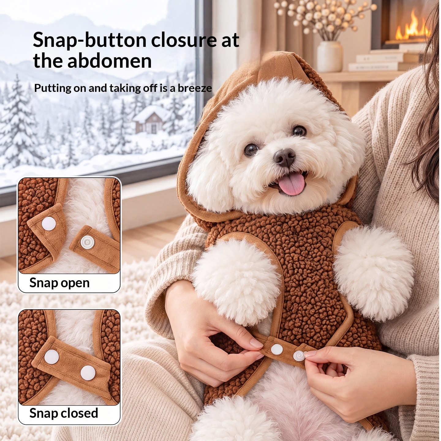 Detachable Hooded Warm Dog Vest image 3