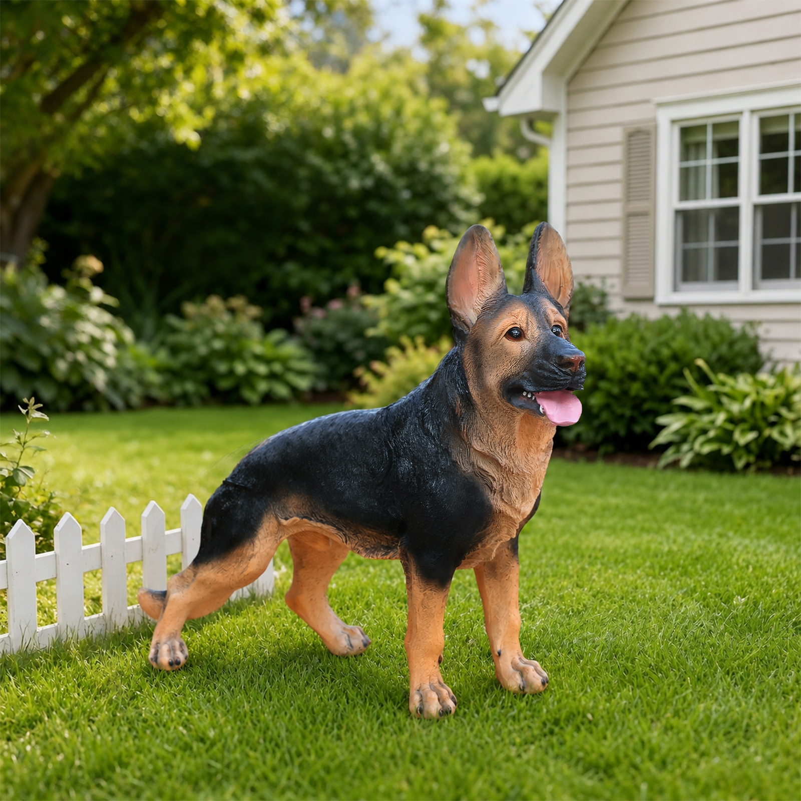 Outdoor German shepherd Dog Statue Greeter Garden Decor – Cute Puppy Sculpture for Yard Porch New Year Gift image 7